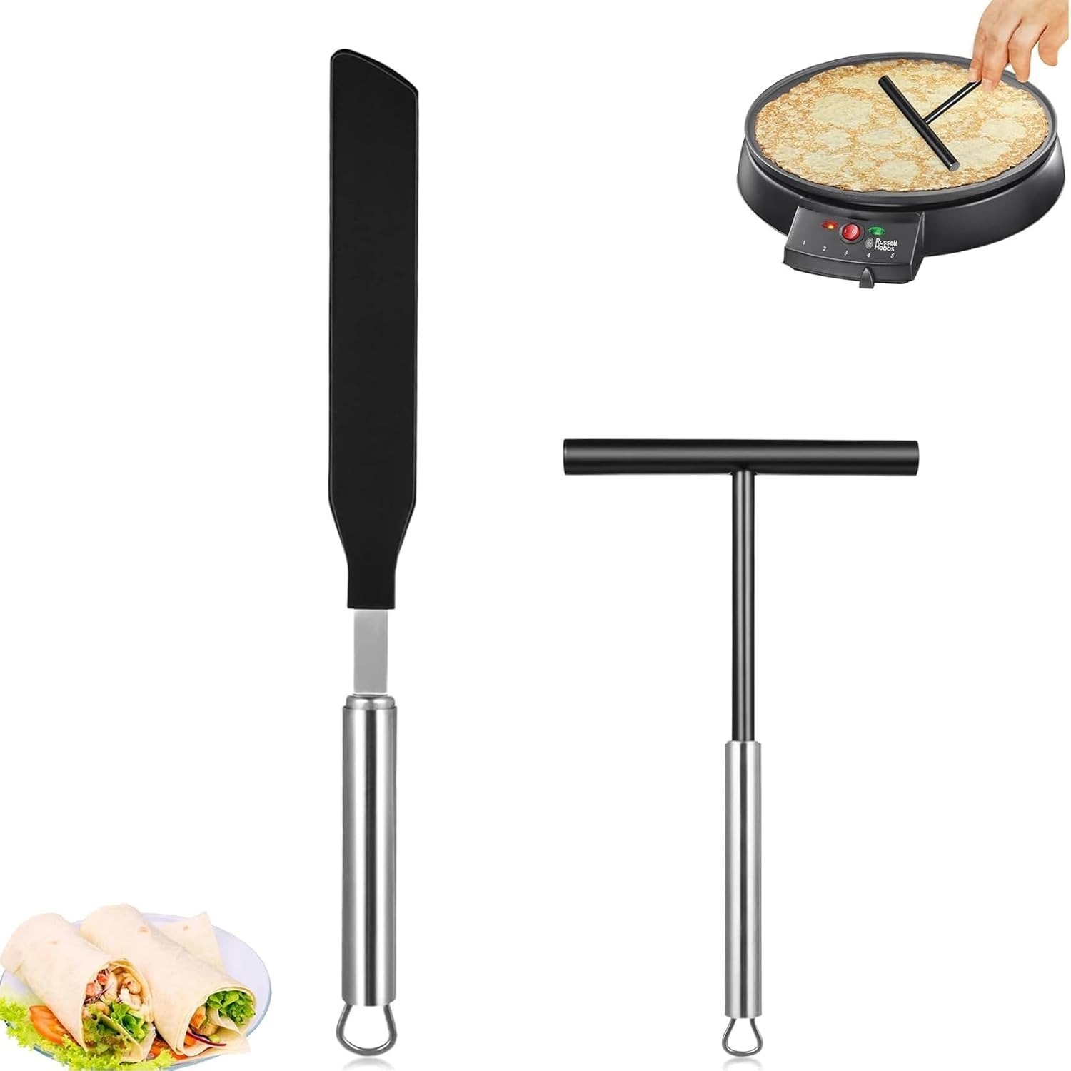 

Elevapulse Spatula And Distributor Set, Stainless Steel 304, Turner, Accessories, Crepe Pan, Crepe Distributor, Maker Accessories, Crepe Pan, Pancake Turner