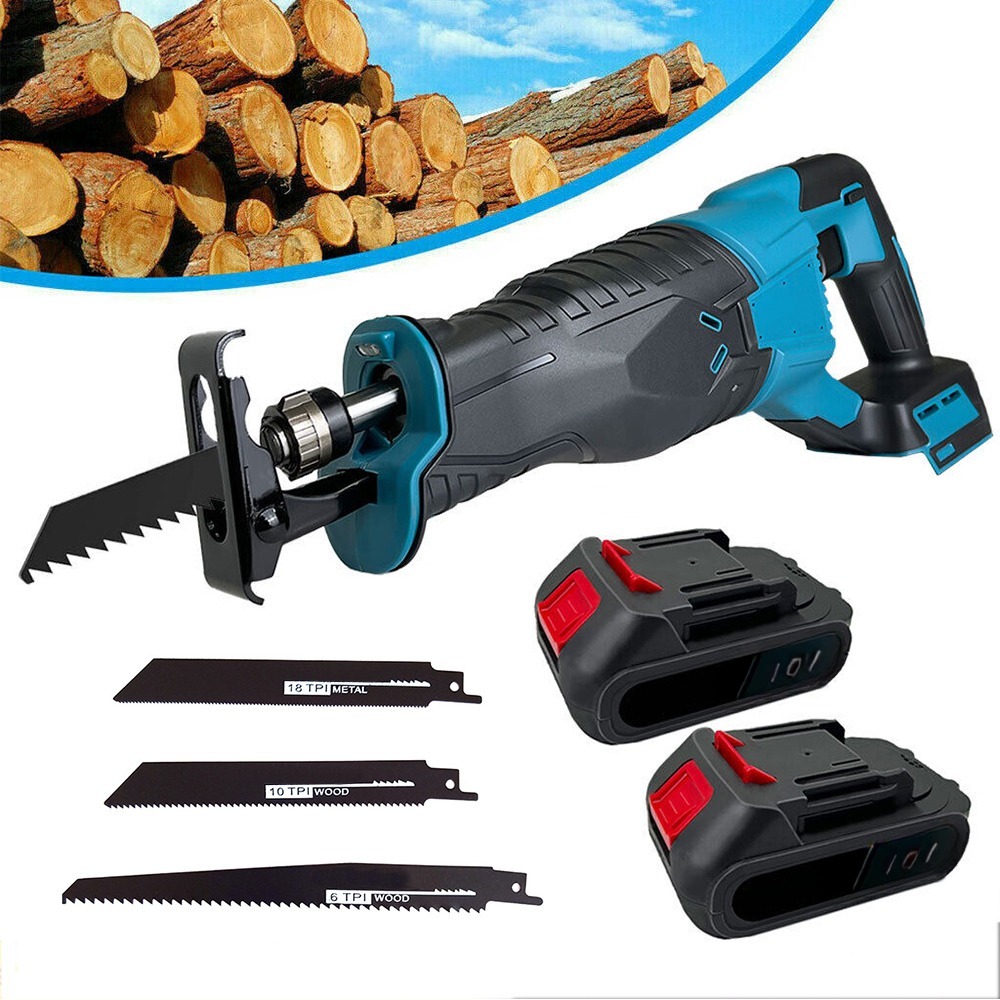 TEMU Handheld Saw Reciprocating Saw With Ergonomic Non-slip Rubber Handle 4 Saw Blades