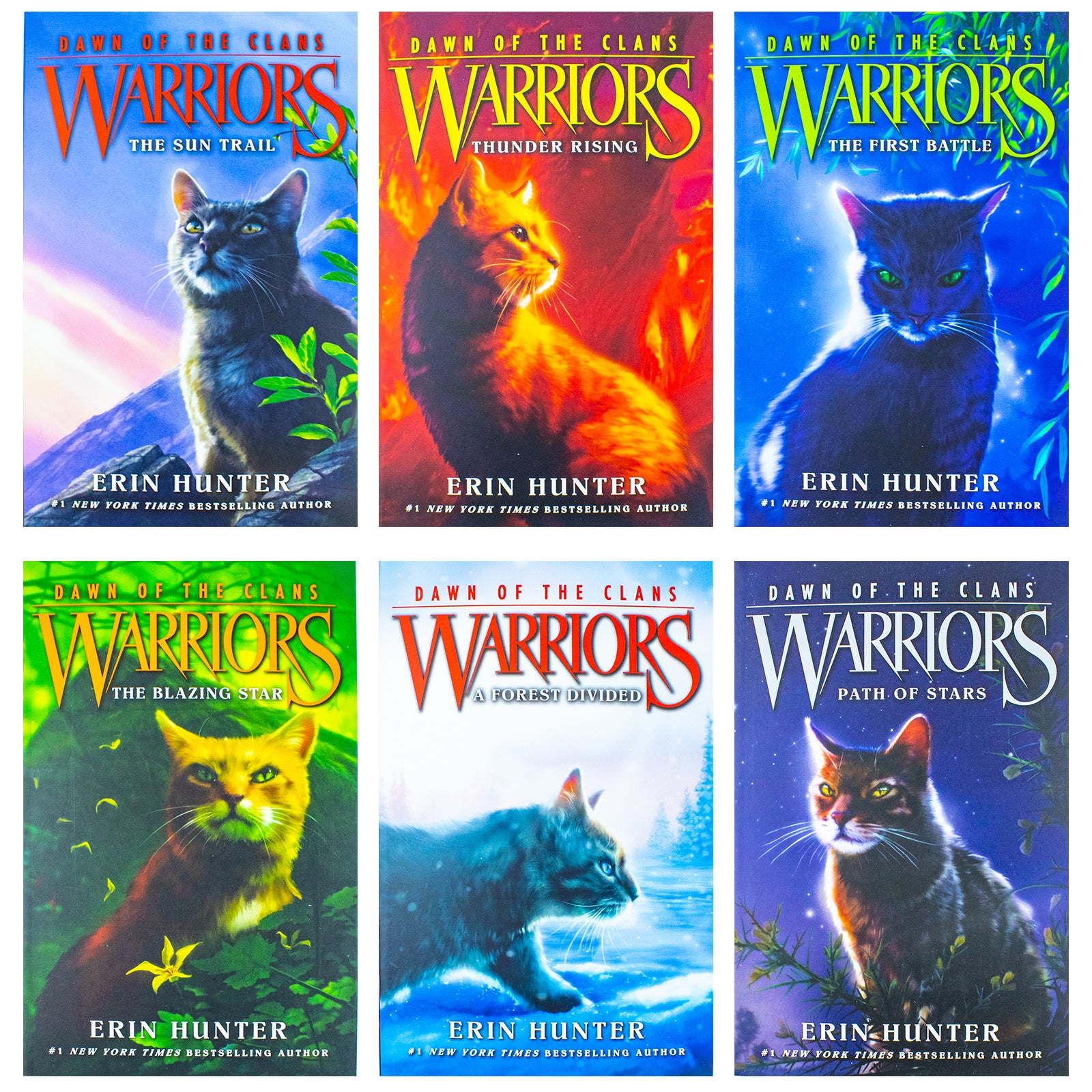 TEMU Warriors Cats Dawn Of The Clans Prequel Book 1 To 6 Series 5 Books Collection Set By Erin Hunter (the Sun Trail, Thunder Rising, The First