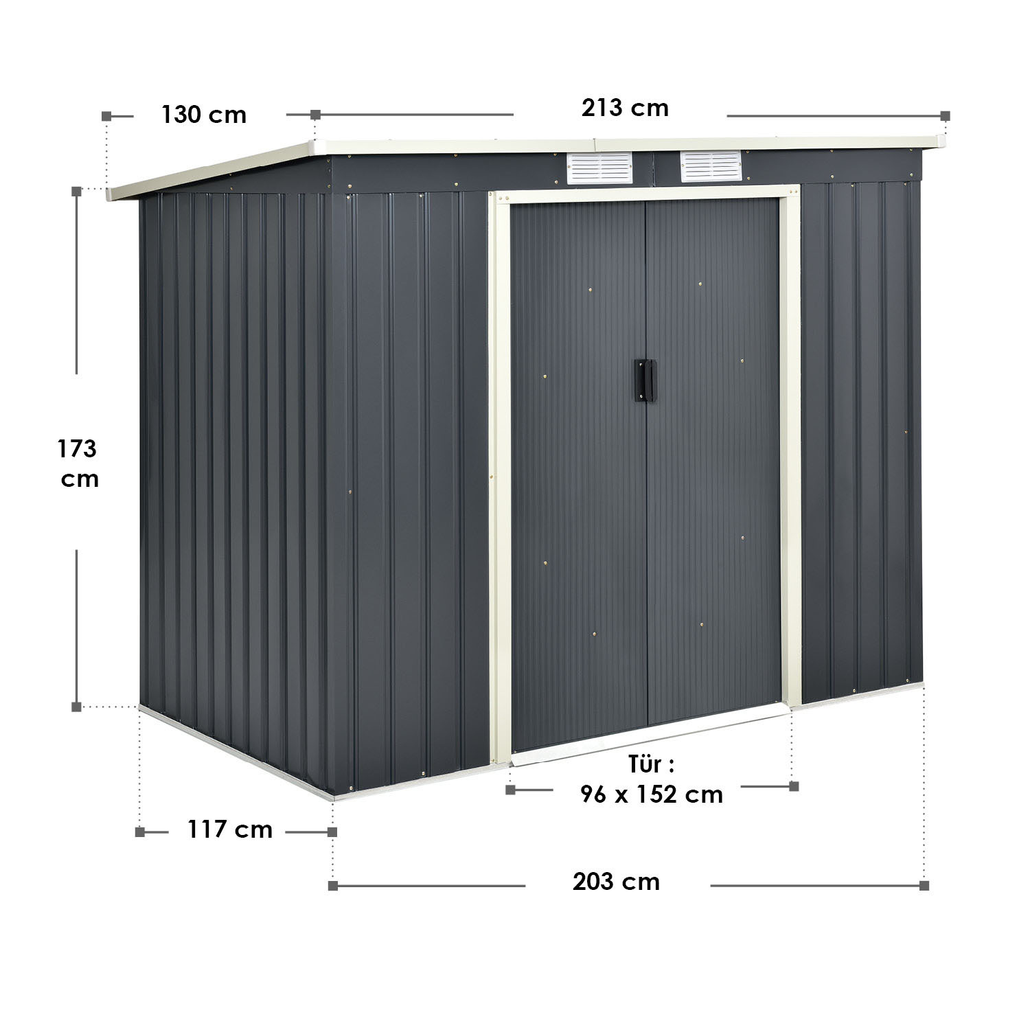 TEMU Metal Equipment Shed Equipment House M With Pent Roof, Garden Houses