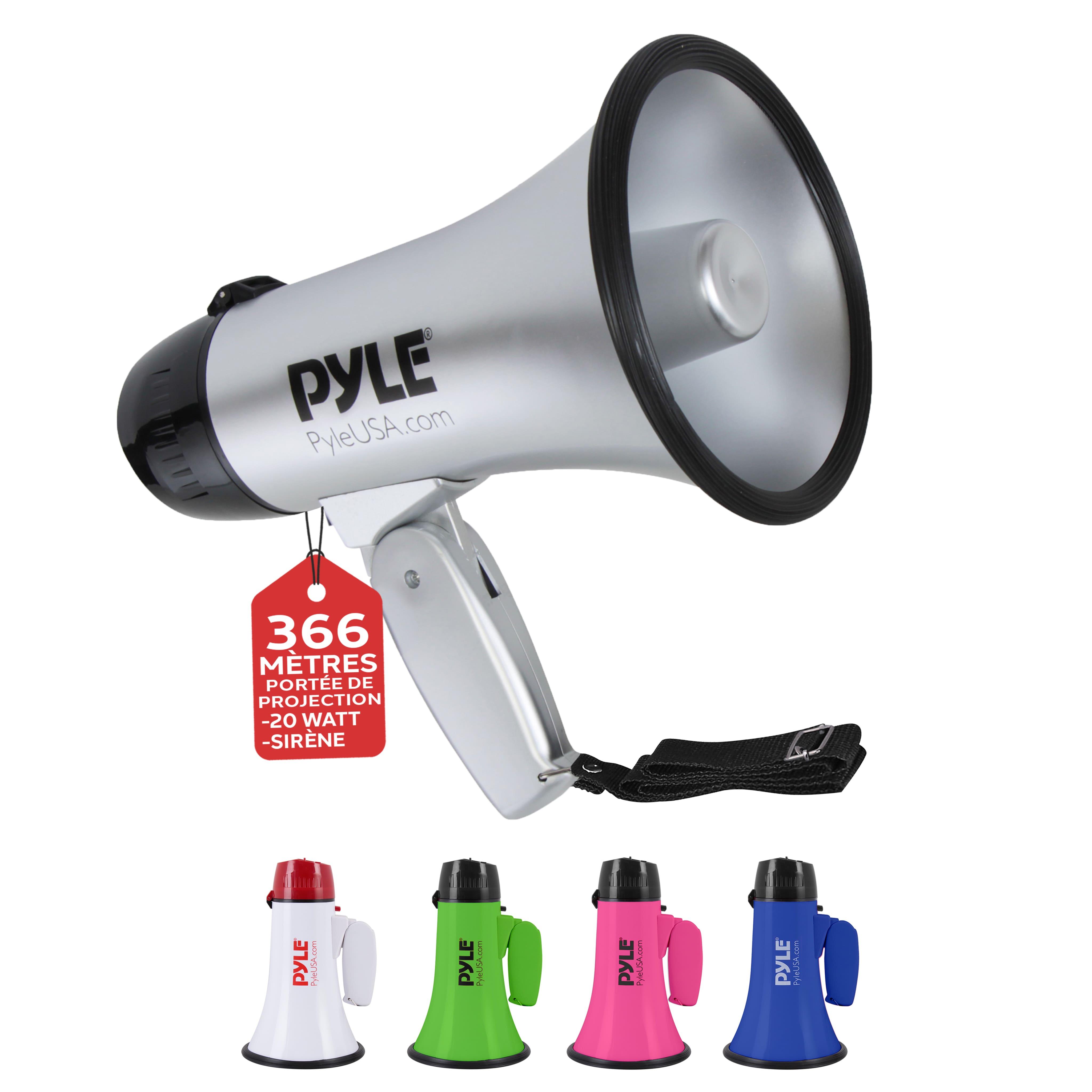 Portable Megaphone Speaker With Siren - Compact And Battery-operated Megaphone With 20 Watts Power, Microphone, 2 , Pa Sound And Folding Handle