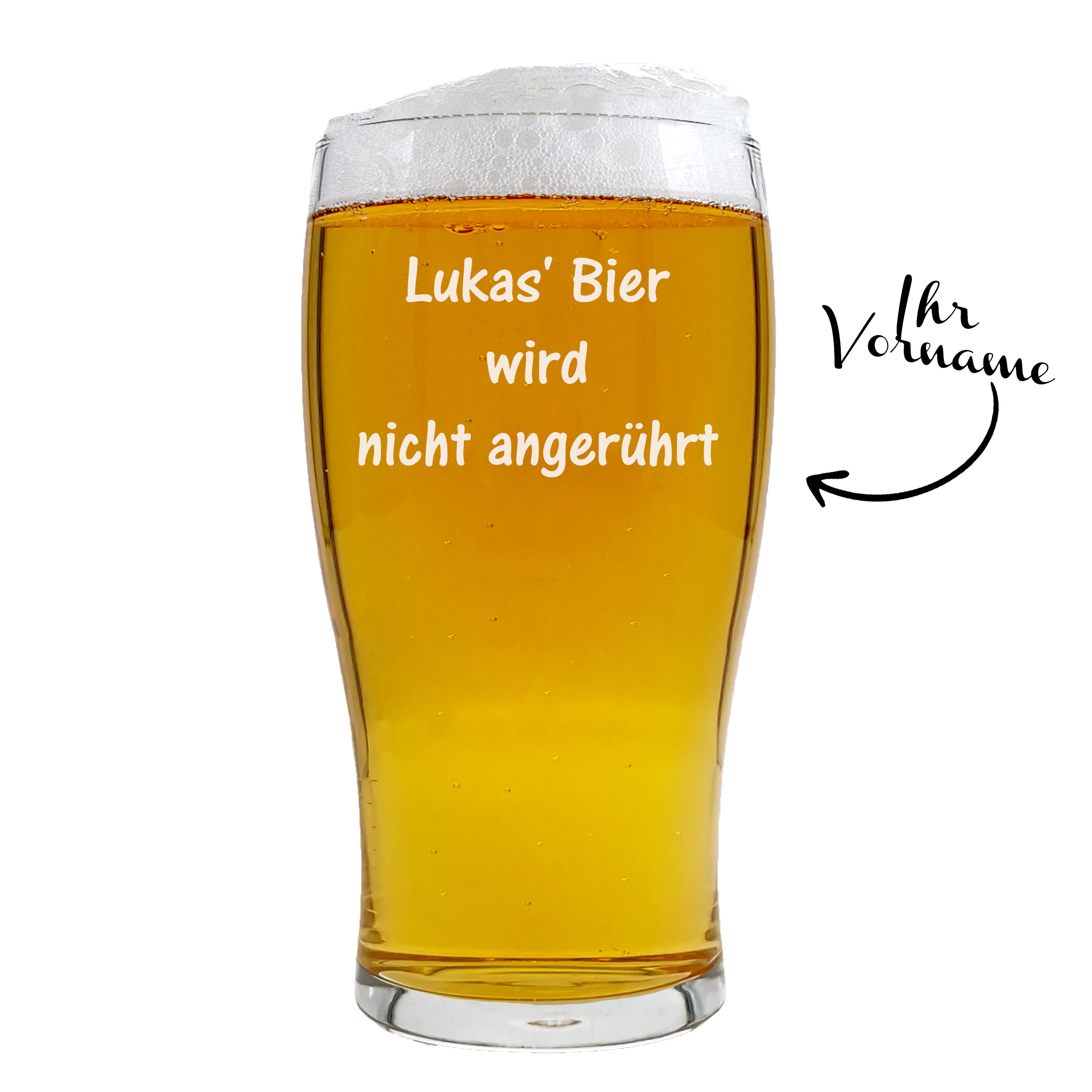 Image of Personalized Beer Glass - Customizable Beer Mug - Engraved Glass - Birthday Gift Idea - Men's Gift - Father's Day - Christmas - Custom Drinking Glass