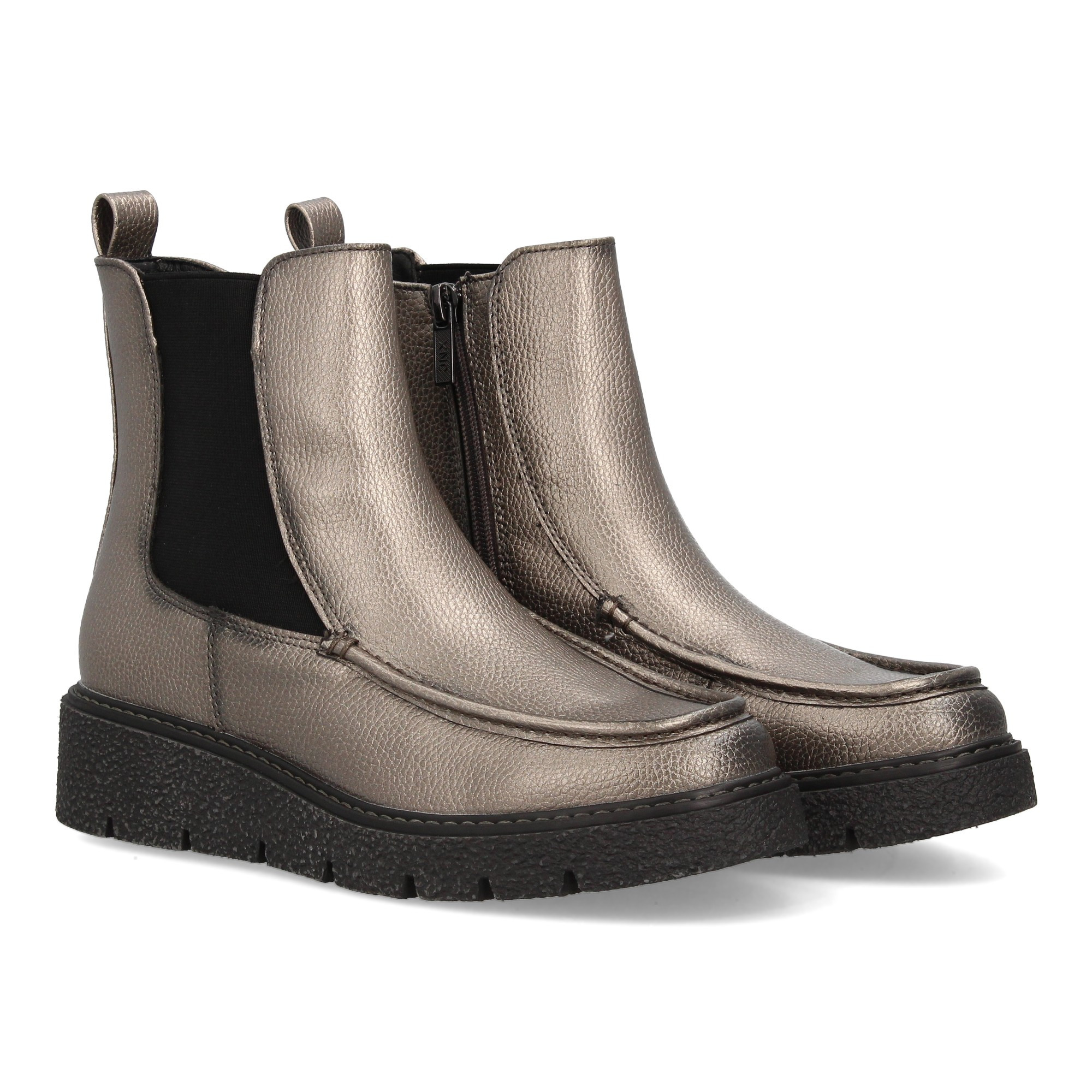 Image of Chelsea-style Boot With Wedge For Women With . It Features Elastic Side Panels For A Comfortable And Practical Fit. Zipper Closure. Ideal For Autumn Winter.