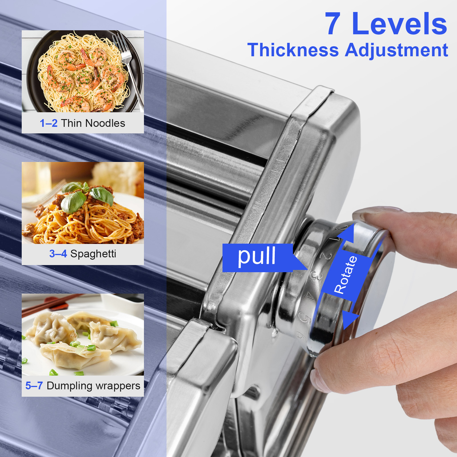 Pasta Roller Machine Dual Width Noodle Maker for Pasta & Spaghetti