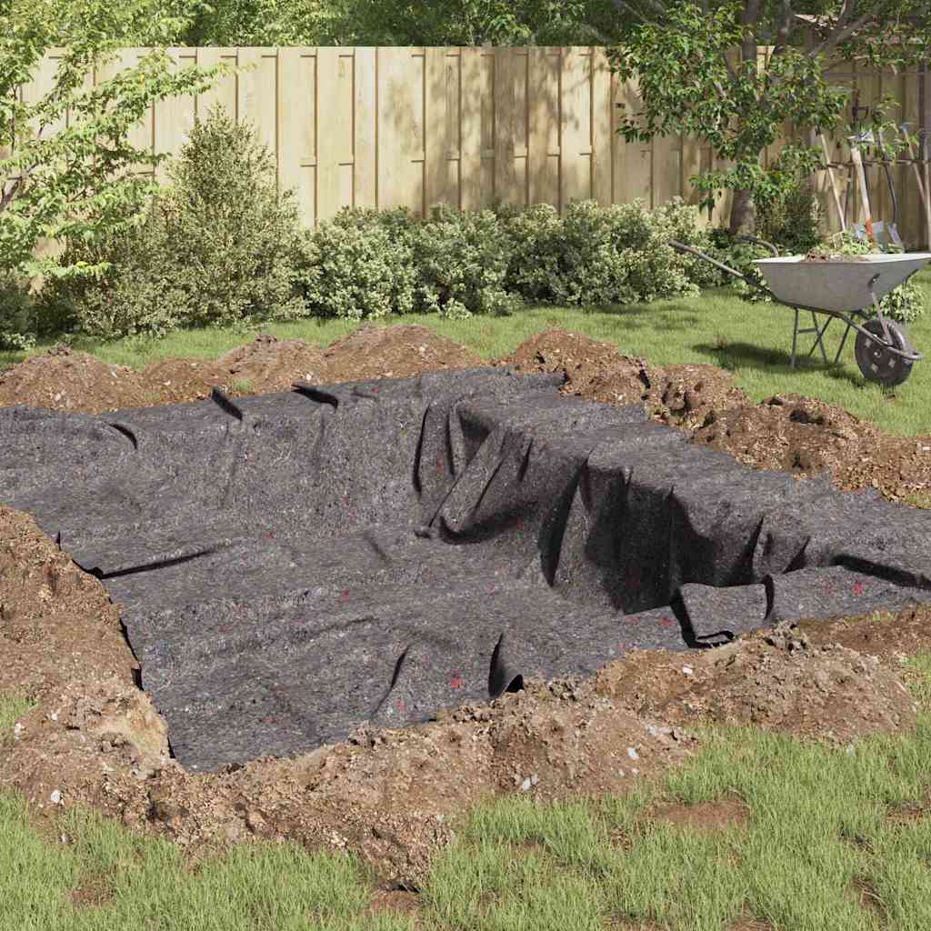 Image of Vidaxl Pool Fleece Gray 1 X 25 M Polyester And, Portable, Weather-resistant Pond Protection, Flexible Fleece, Long-lasting Accessory For !