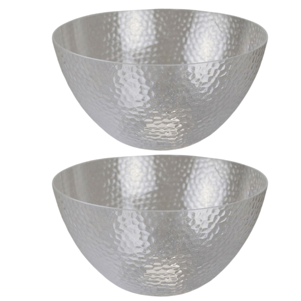 TEMU Pack Of 2 Large 4.5l Clear Plastic Mixing Bowls – Durable Prep And Serving Bowls With For Kitchen, Parties, Bbqs, Picnics, And Outdoor Use