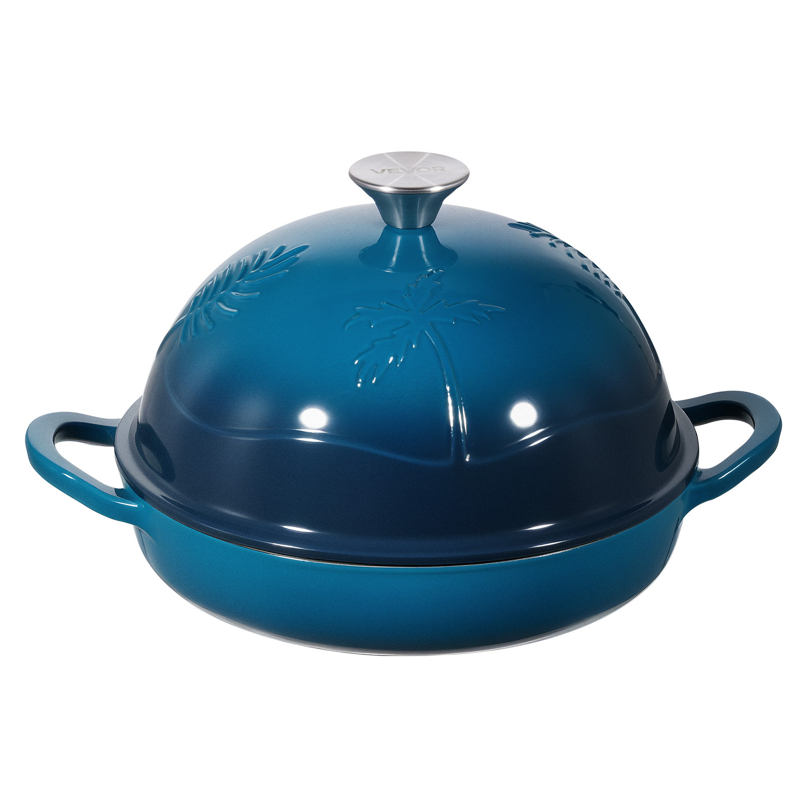 Image of Vevor Enameled Cast Iron Dutch Oven, 4.7l Pot For Sourdough Bread Baking, Heavy-duty Cookware Pan With Lid And Dual Handles, Oven And Induction Compatible Up To 260 ℃, For Cooking And Roasting