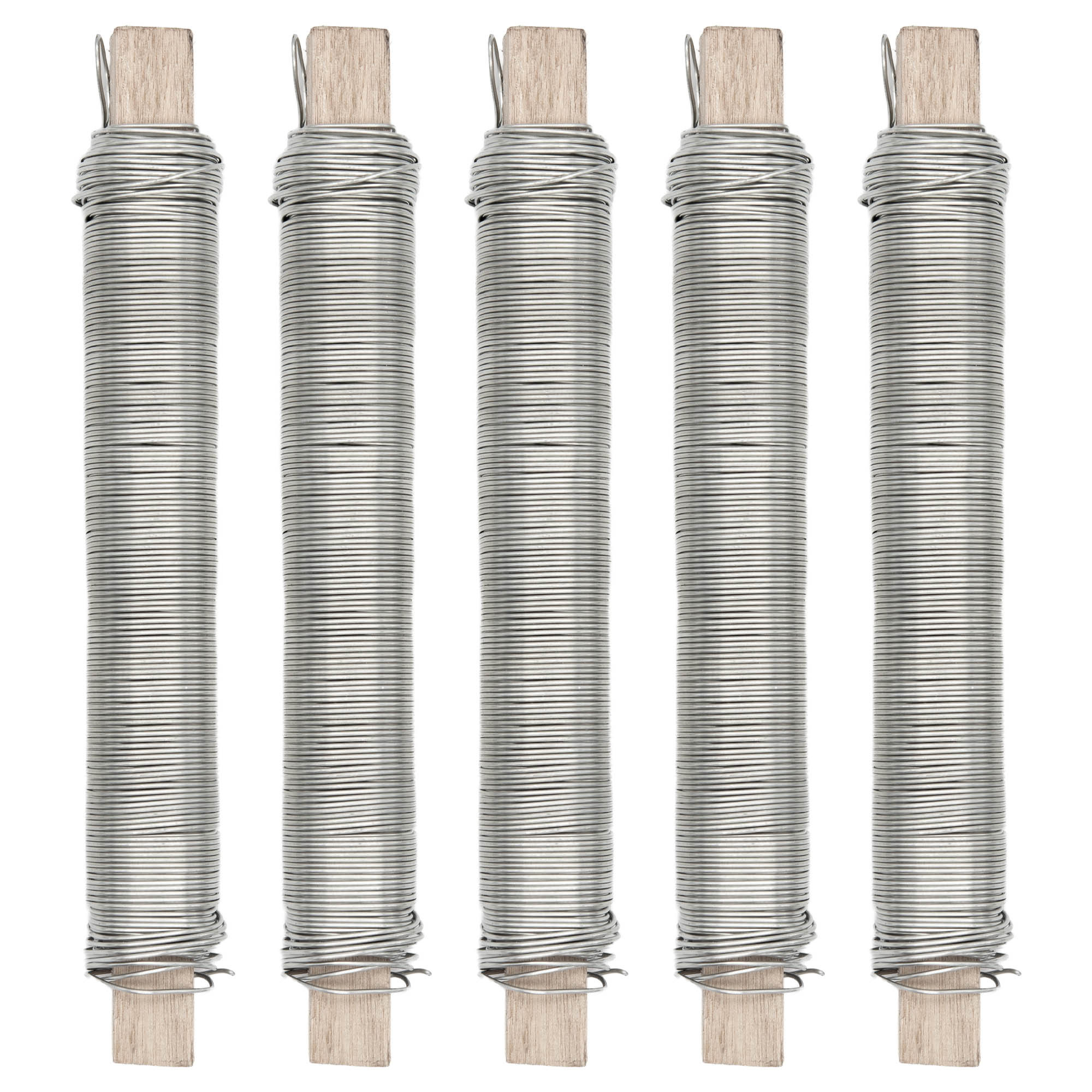 1-100 Rolls Of Wrapping Wire Binding Wire Craft Wire Floral Wire Galvanized Silver With Wooden Stick