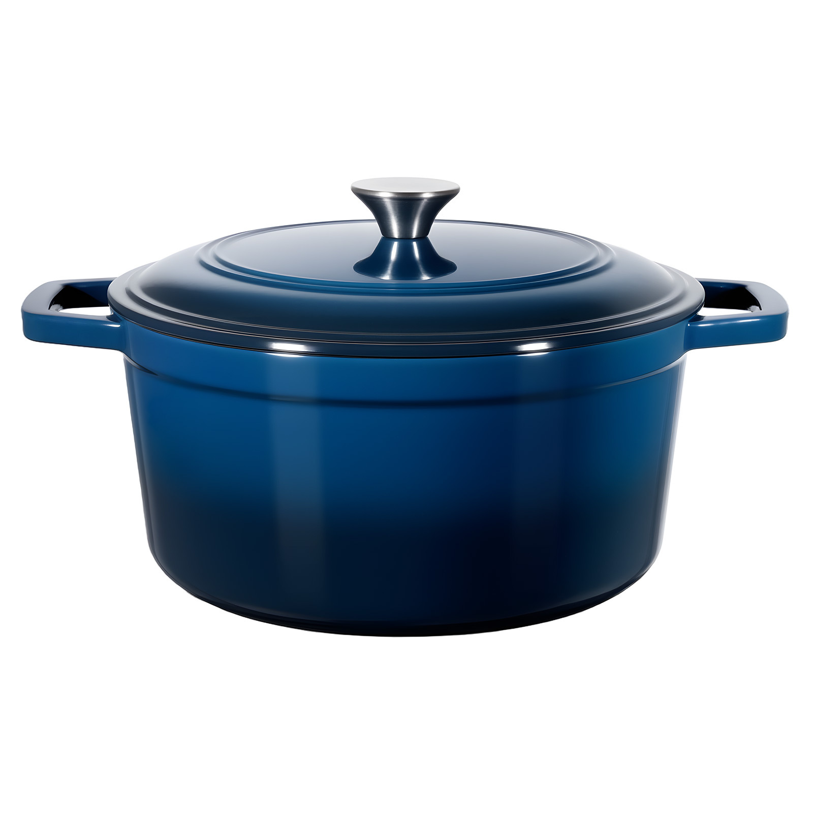 Vevor Enameled Cast Iron Dutch Oven, 5.7l Pot With Lid And Dual Handles, Heavy-duty Durable Cookware Pan, Oven Induction Compatible Up To 260 ℃, For Braising, , Roasting, Bread Baking, Blue