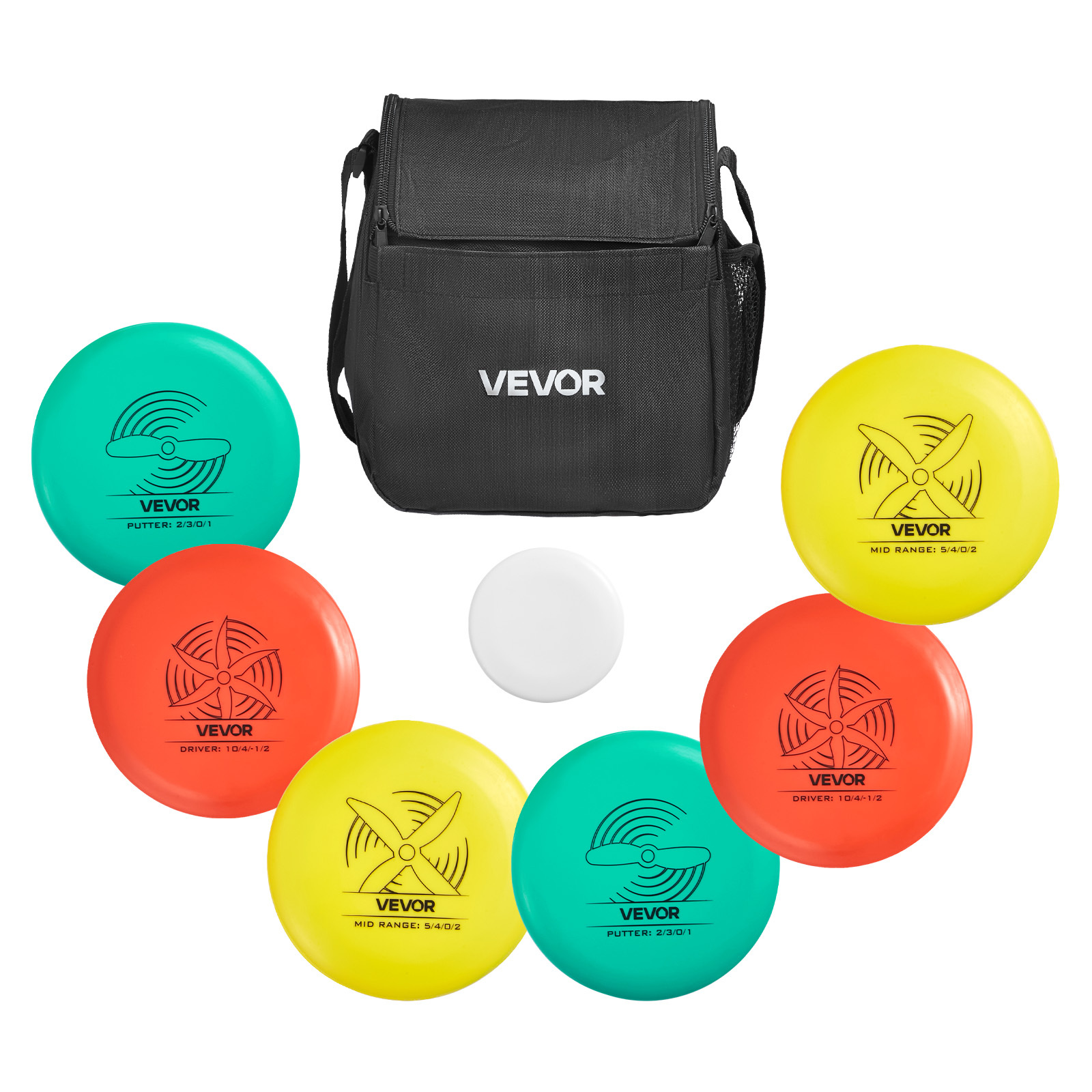 Vevor Disc Golf Set, 6 Pcs Flying Discs For Beginners, Disc Golf , With Putter, Mid-range, Driver, Including Mini Marker, Portable Backpack, For Outdoor Backyard, Lawn, And Park
