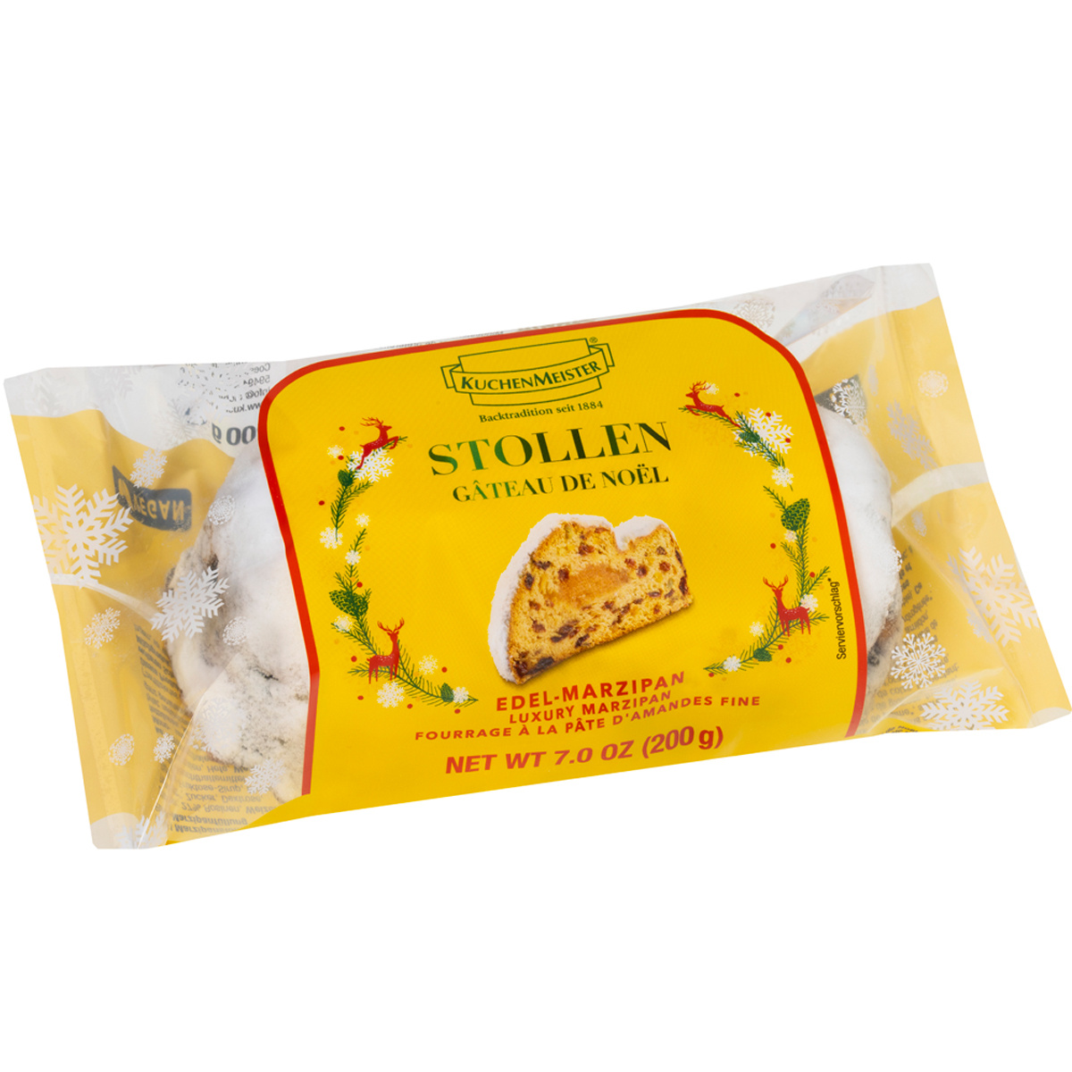 Kuchenmeister Marzipan Stollen Filled With Premium Marzipan, 200g