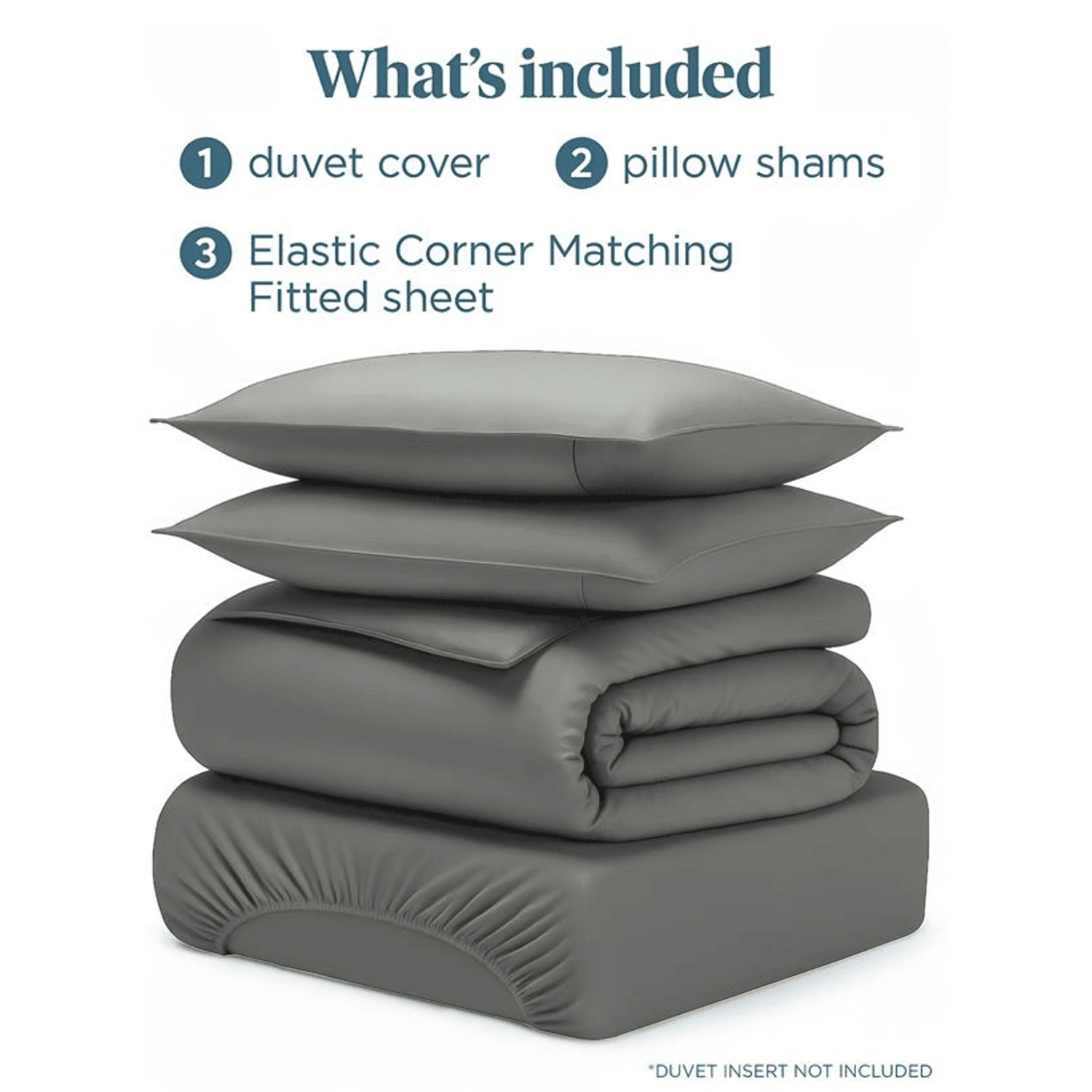 4pcs Brushed Solid Color Duvet Cover Set, Ultra-Soft & Breathable Microfiber, Includes 1pc Duvet Cover, 2pcs Pillowcases, 1pc Fitted Sheet, Single, Double, King, Super King Sizes