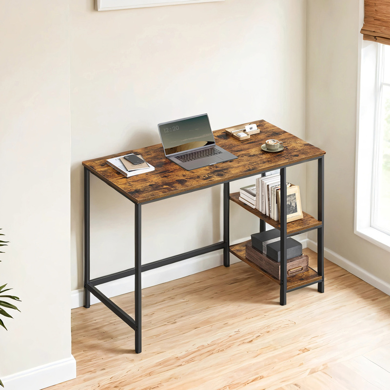 TEMU Escritorio, 50,1 x 100,1 x 75,1 cm, Mesa de Ordenador, Estilo Moderno, para Oficina en Casa, Dormitorio, , Marrón y Negro