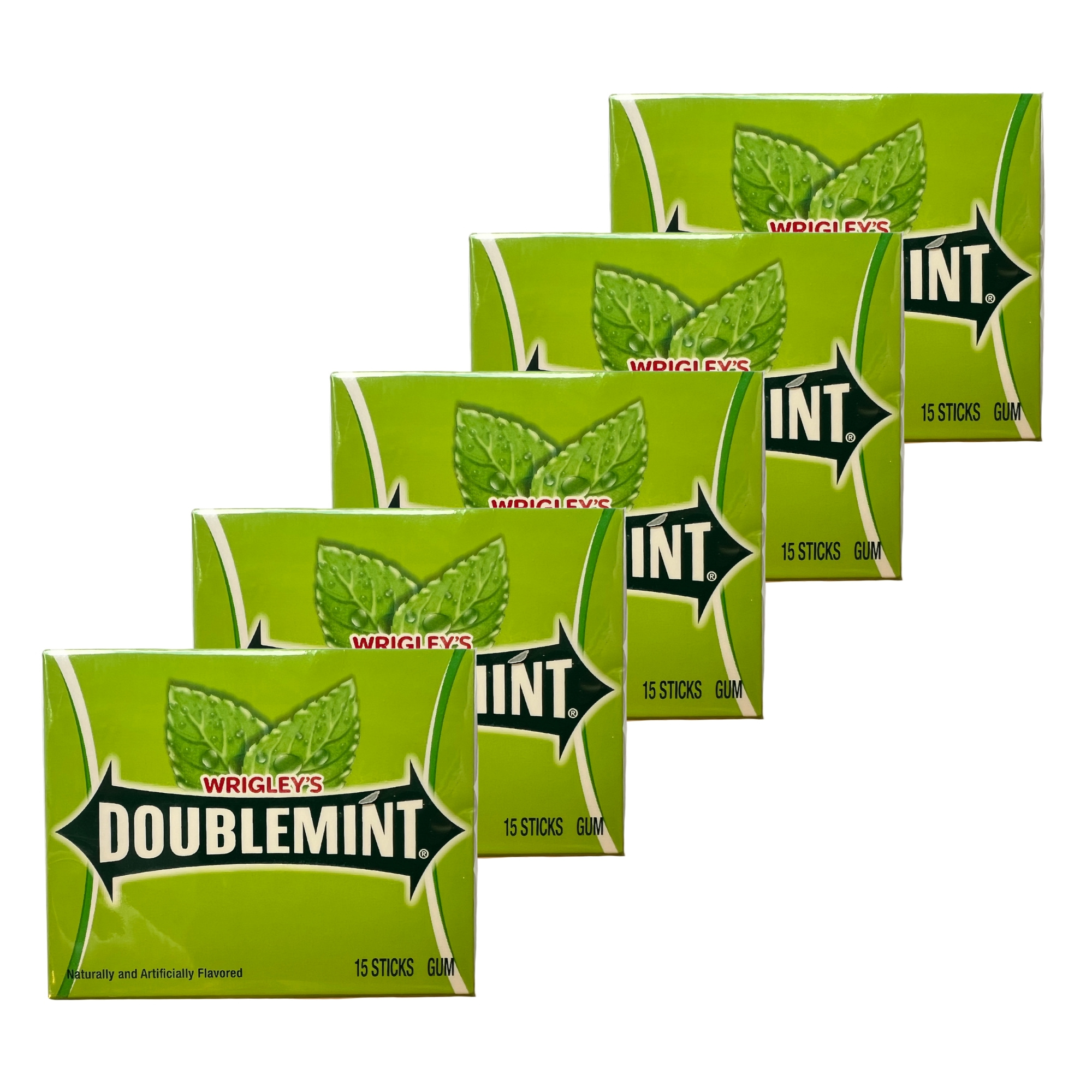 Wrigley's Doublemint Chewing Gum Strips, 5 Packs (75pcs)