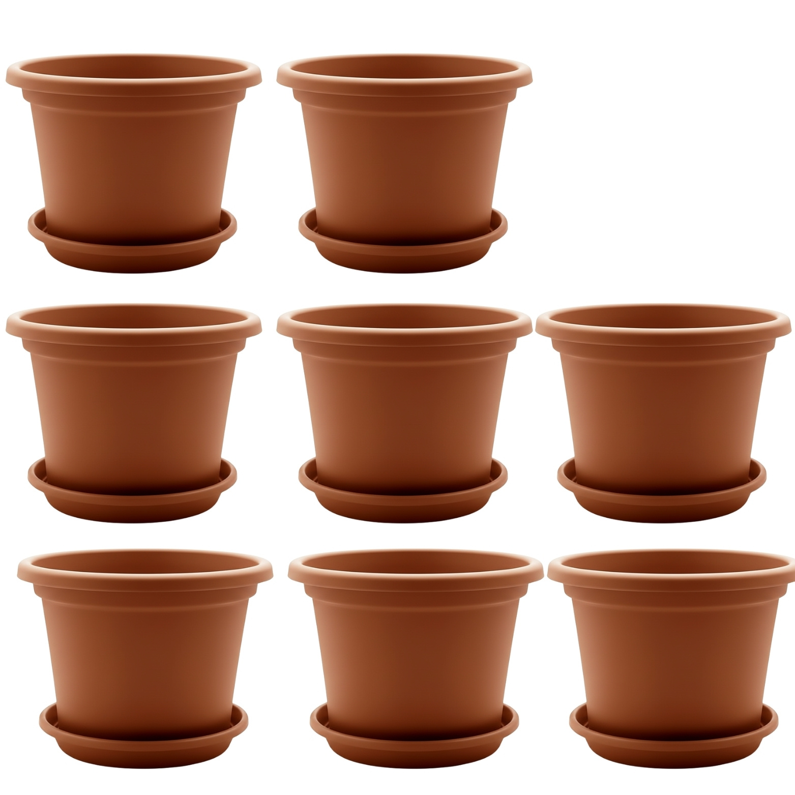 Flower Pots With Saucers Set, Ø 20 Cm Plant Pot, Flower Pot