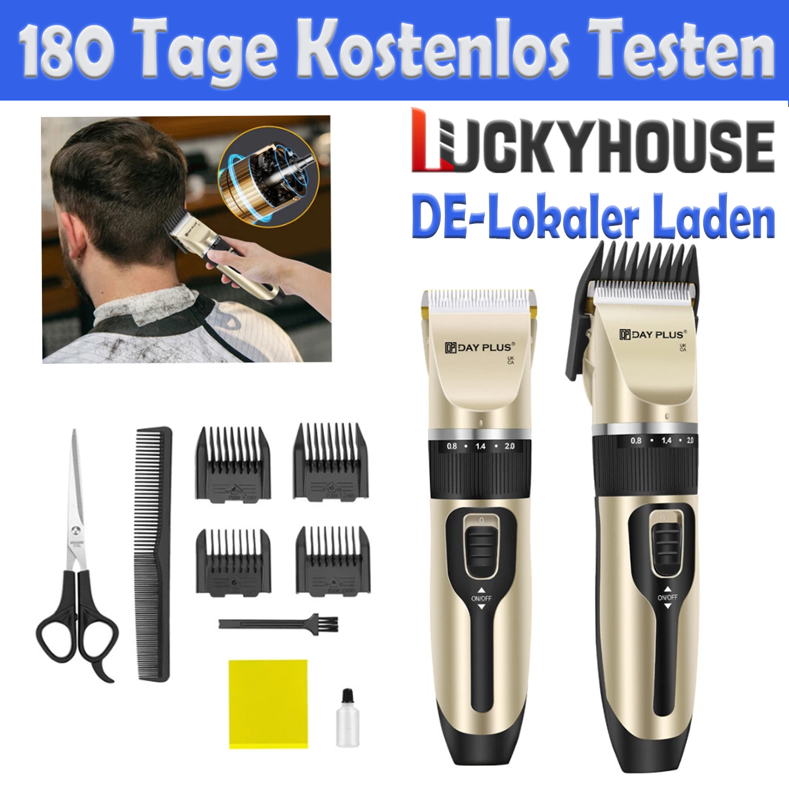 E-shop Profi Elektro-Haarschneidemaschine Trimmer – -1 Körperhaartrimmer, Bartschneider & Rasierer, kabelloser Präzisionstrimmer mit 90-minütiger