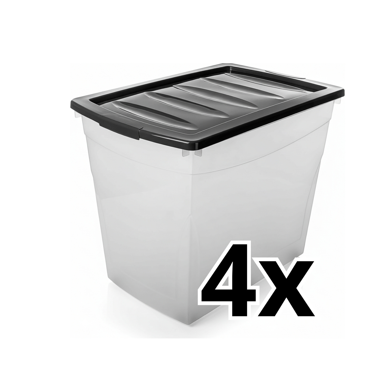 E-shop Aufbewahrungsbox mit Deckel und Rollen XXL 80 Liter große Box