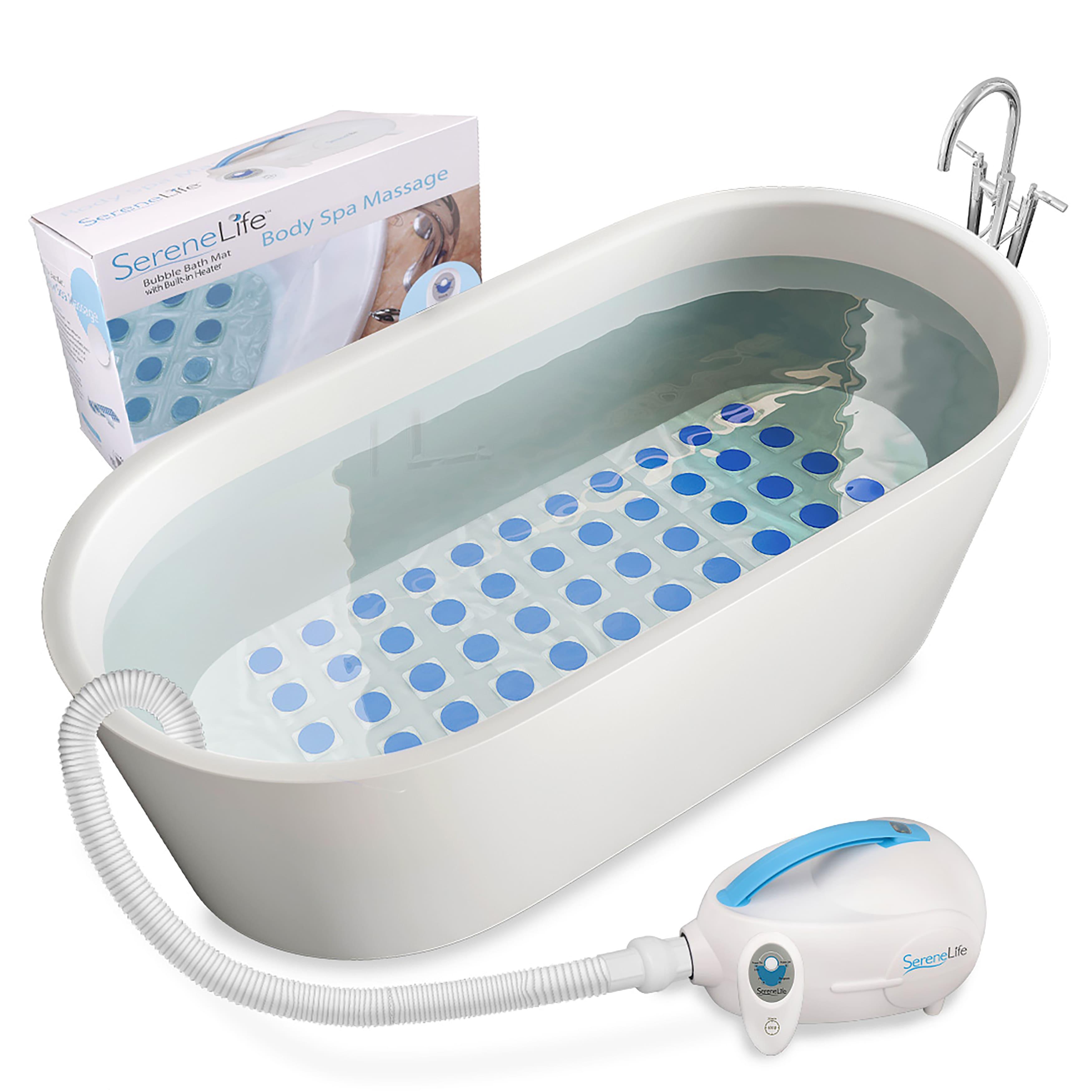 Bathroom Mat With Bubbles, Bathtub Mat With And Remote Control, Waterproof, Slip-resistant, Adjustable Bubble , Diffuser, Full Body Spa Massager