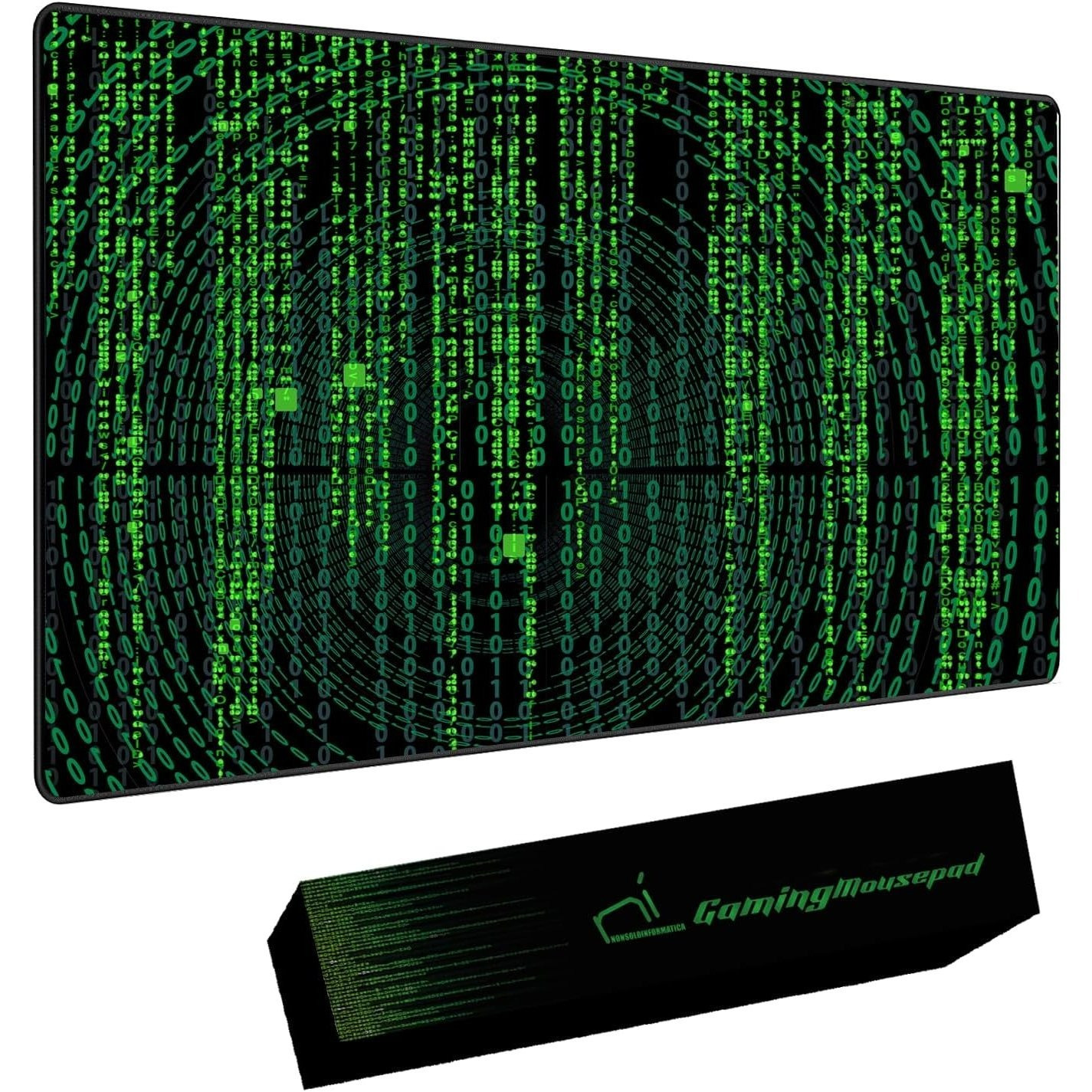TEMU Tappetino Mouse XXL - 900 x 400 x 4mm - Mouse Pad Gaming - Bordi cuciti Base in gomma antiscivolo | Woldwide Verde