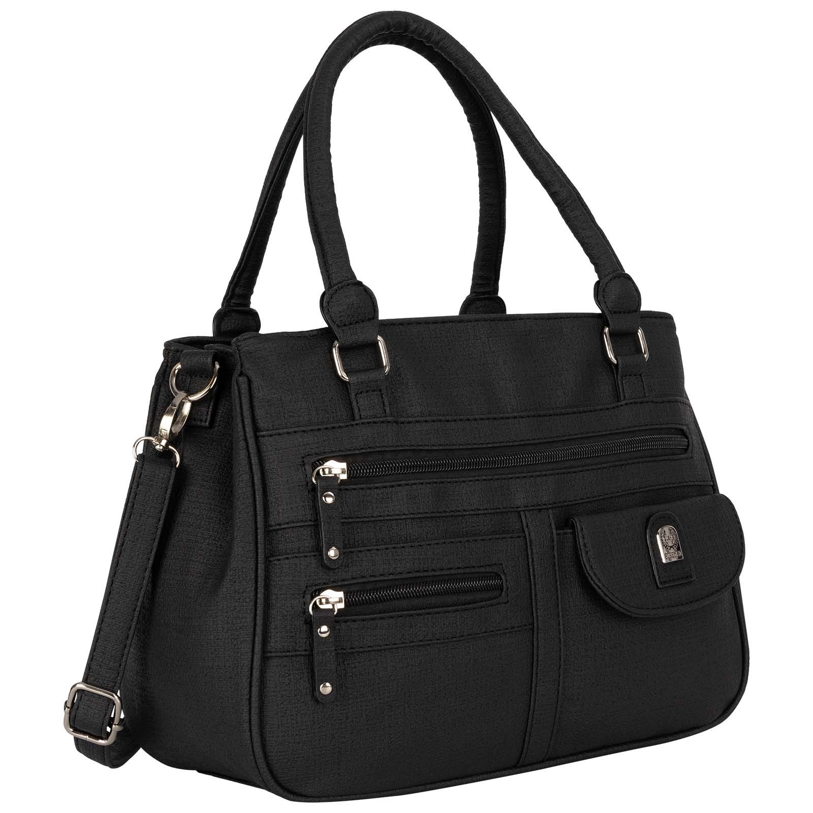 E-shop Damen Tasche Handtasche Schultertasche Umhängetasche Crossover Bag Leder Optik BLACK BEIGE GREY BLUE