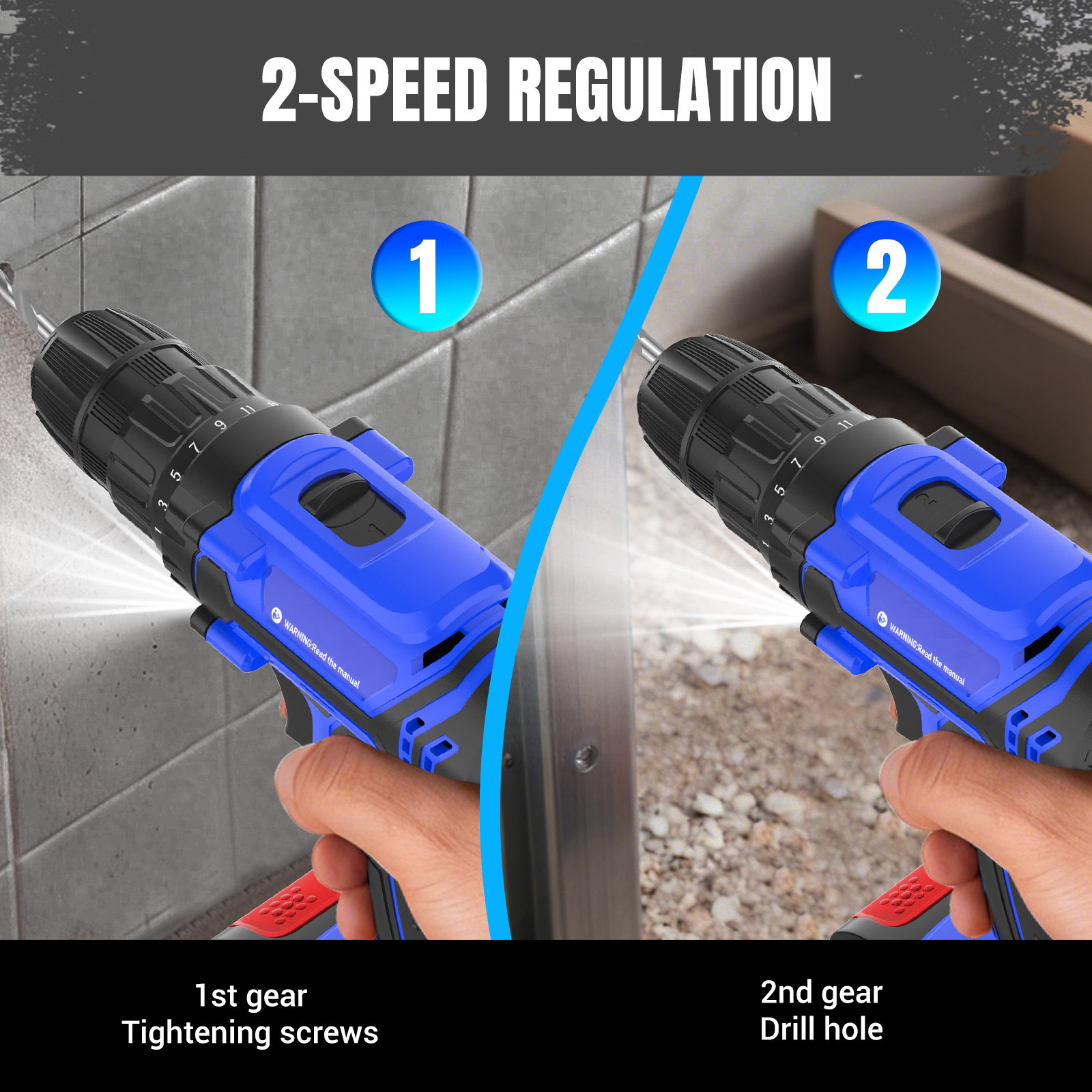 Accu Combi Boormachine, 21V Boormachine Set, Elektrische Schroevendraaier Boormachine met 25+1 Koppelinstelling, 60Nm Elektrisch Gereedschap Boormachine, 2 Snelheden, LED Licht, 31-delige Accessoires Accu Boormachine Kit voor Doe-het-zelvers
