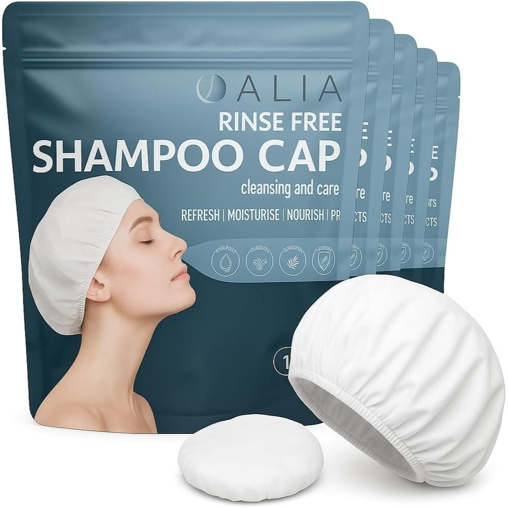 TEMU Alia Shampoo Cap Rinse Free Microwavable | Hair Cleansing Hats For Elderly And Disabled | Waterless Washing For Festival And Campers | Pack Of 1