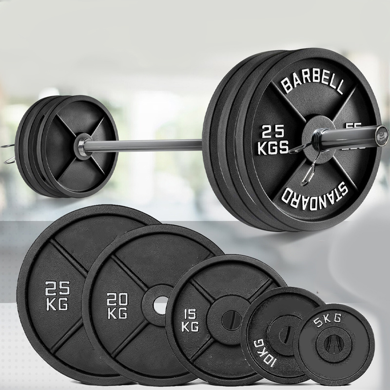 200kg Cast Iron Weight Plates Set with 5ft Barbell