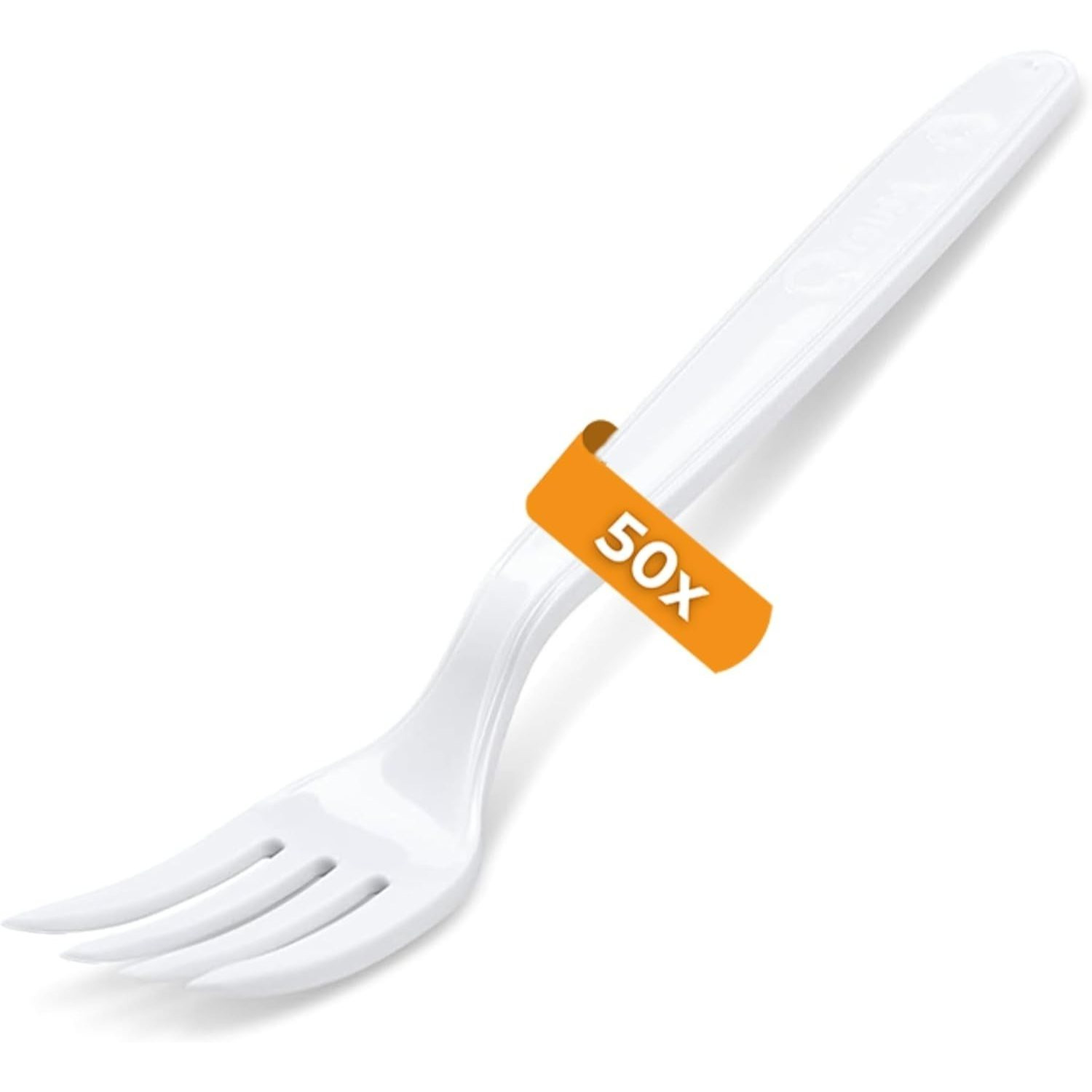 50 X Reusable Fork White | Reusable | White | Reusable Cutlery For Camping, Events & Outdoor | Bpa-free, Dishwasher Safe & Extra Stable