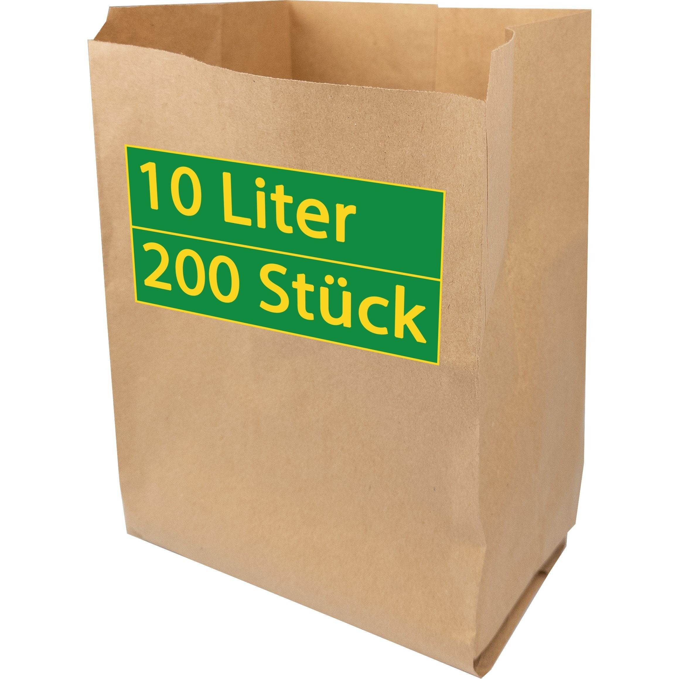 Image of 200-pack 10lwaste Bags, Plastic-freetrash Bags, Wet & Tear-resistant,garbage Bags, Paperwaste Bags, Bio Bin Paper Bags,compost Bags