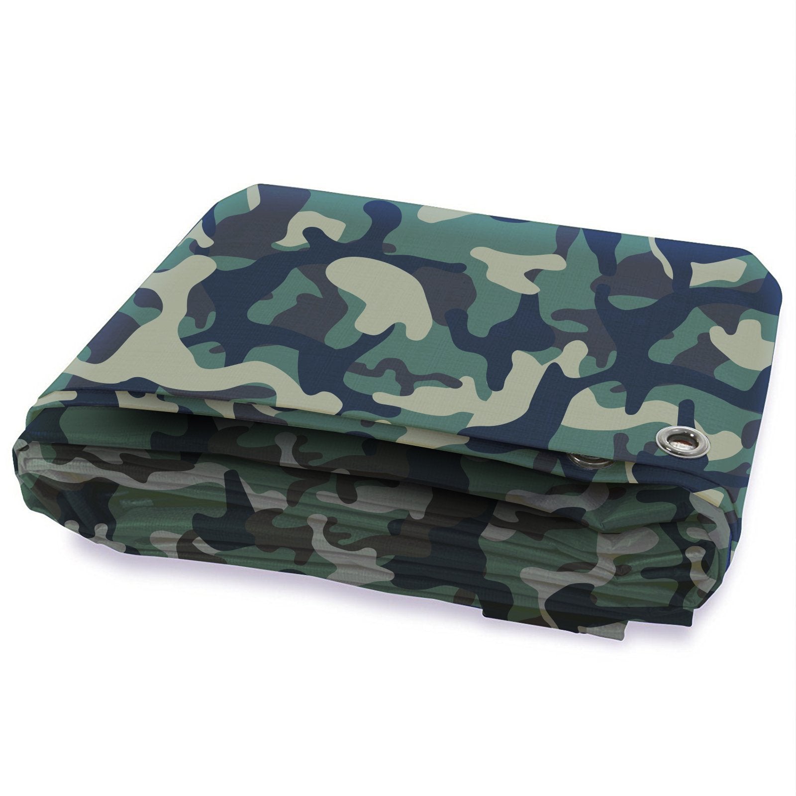 TEMU FLOORDIREKT Telo Tarpaulin - Telo in Tessuto - 100 G/M簡 - 5 Misure - Telo Versatile in Ottiche Mimetizzate - Occhielli in Metallo Antiruggine i