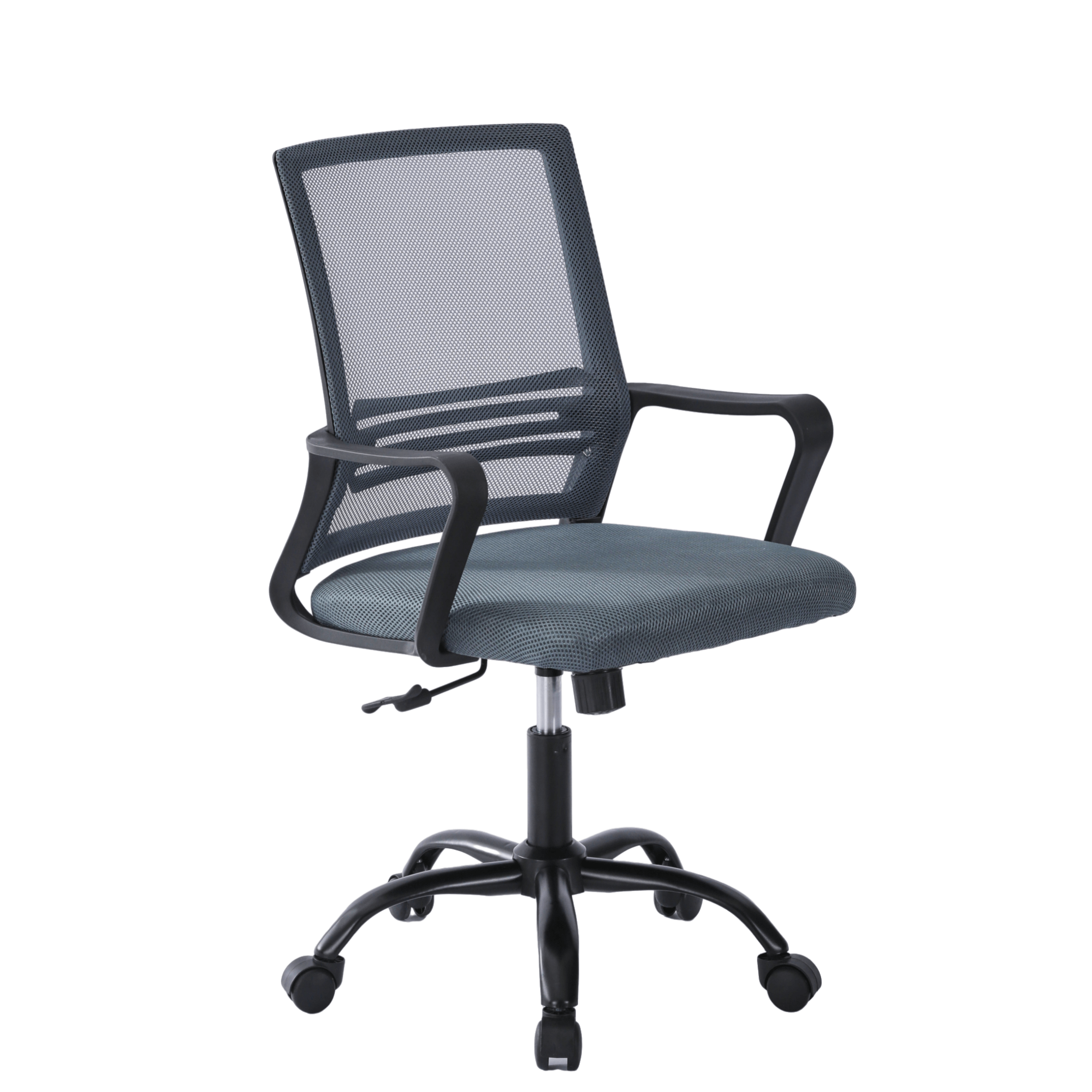 Image of Adjustable Ergonomic Swivel Chair With Mesh Fabric And Padded Seat Cushion, Height-adjustable Computer Chair With Lumbar Support And Swivel Base, For Home, Office, Mesh Weave