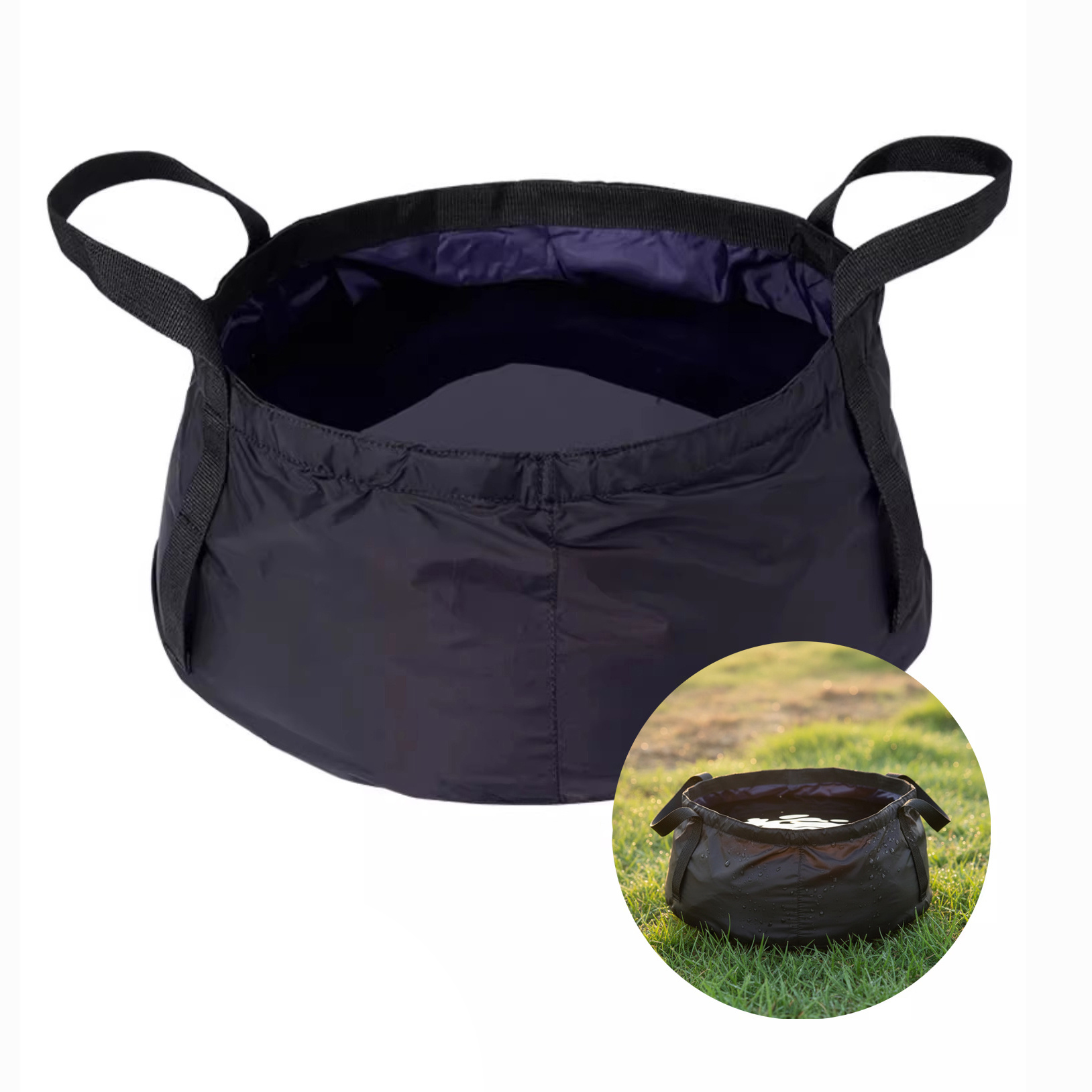 Evocamp Foldable Camping Dish Basin, Waterproof And Durable, Nylon Material 8.5l, Heat Resistant Up To 90°c, Compact And Easy To Store