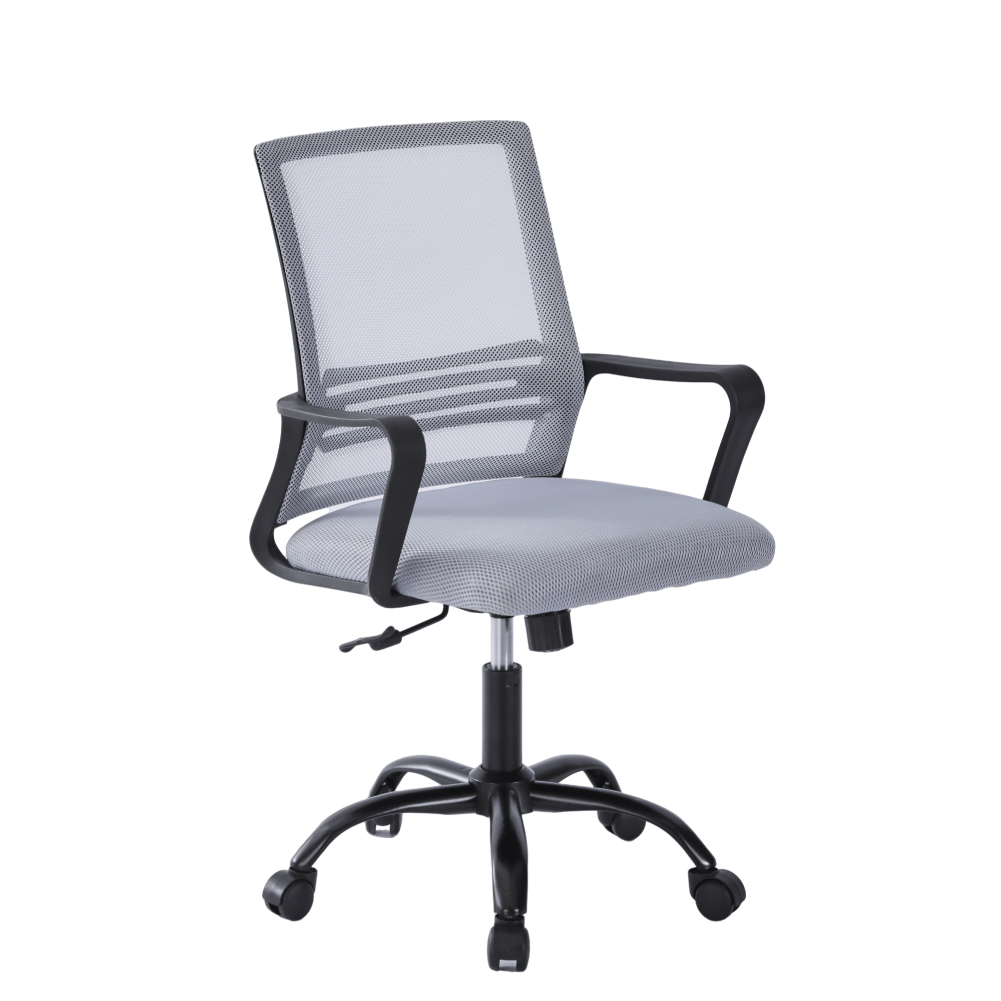 Adjustable Ergonomic Swivel Chair With Mesh Fabric And Padded Seat Cushion, Height-adjustable Computer Chair With Lumbar Support And Swivel Base, For Home, Office, Mesh Weave