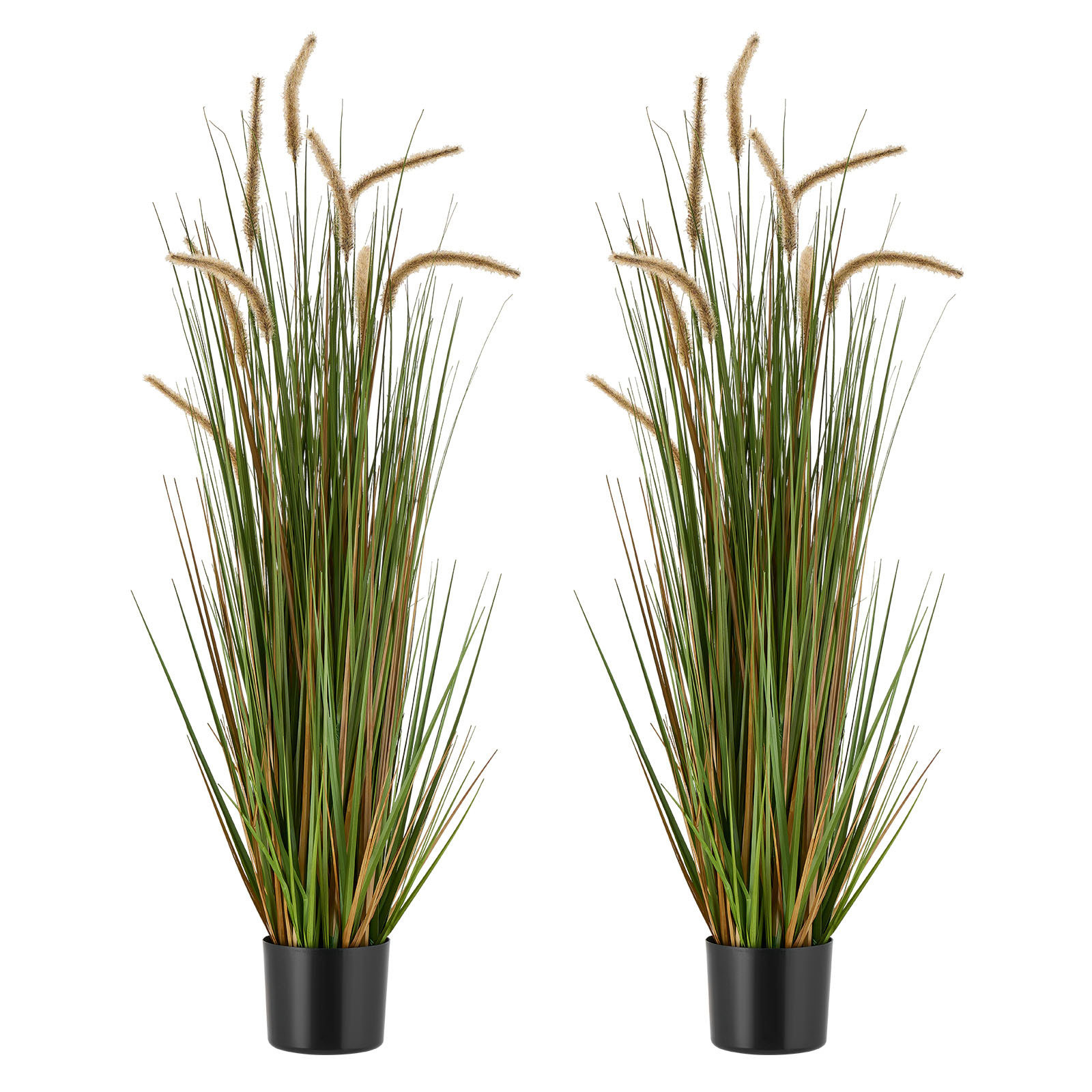 Vevor Artificial Grass Plant, 2 Pack 1194mm Reed Grass In Pot, Premium Pvc Faux Fake Greenery Shrubs Plant For Indoor Outdoor Room Décor, Housewarming, Green