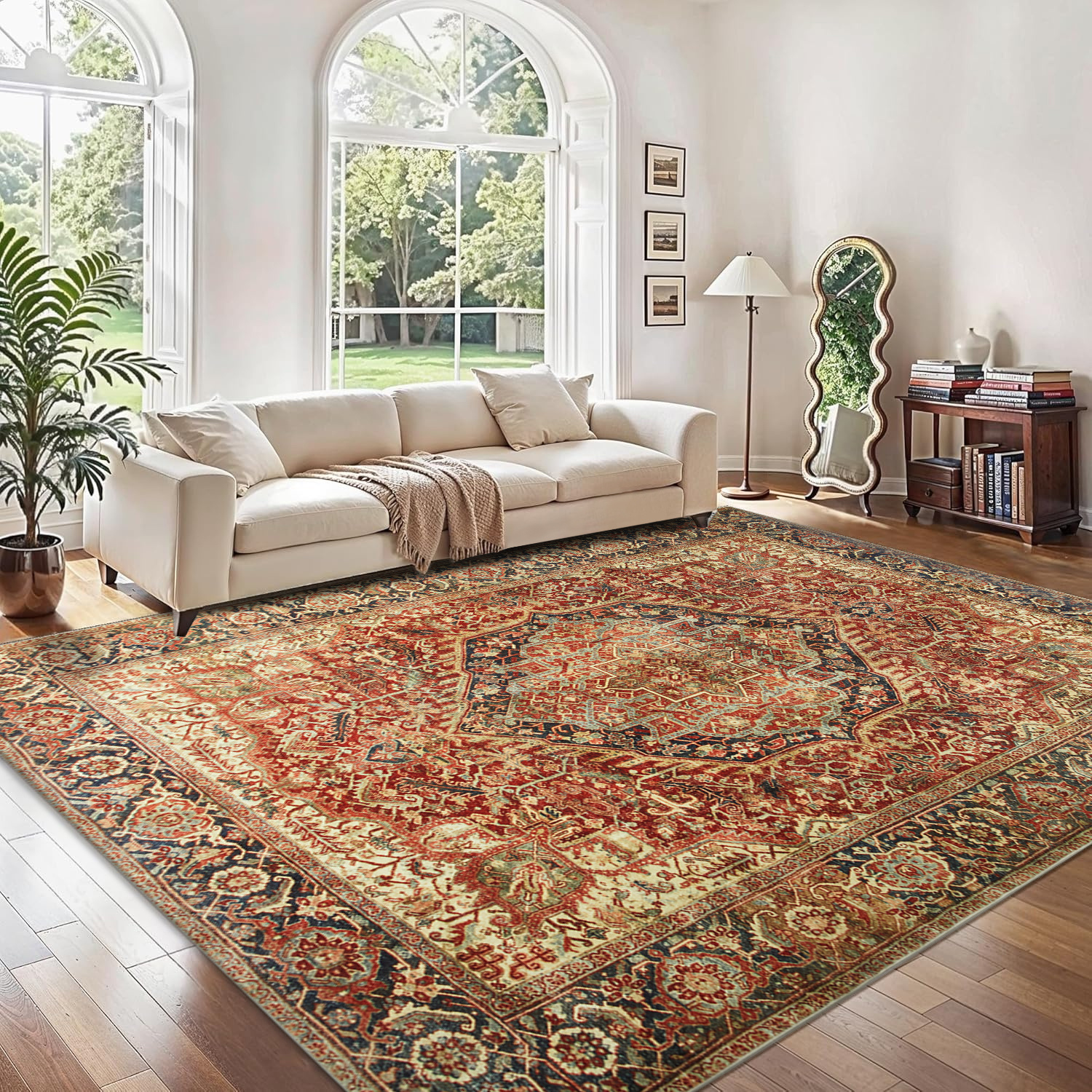 TEMU 1pc Soft Area Rug – Anti-slip Imitation Cashmere Rug & Area Mat, Machine Washable Bohemian Floor Mat & Home Stylish Carpet Large Mat Ideal For