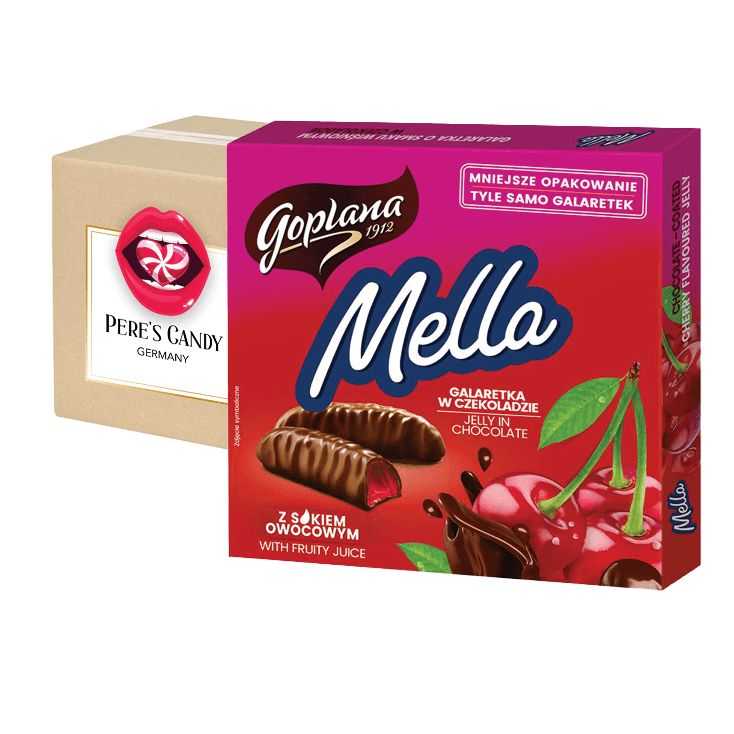 2-pack - Mella - Cherry-flavored Jelly Candy Wrapped In Chocolate 2x190g