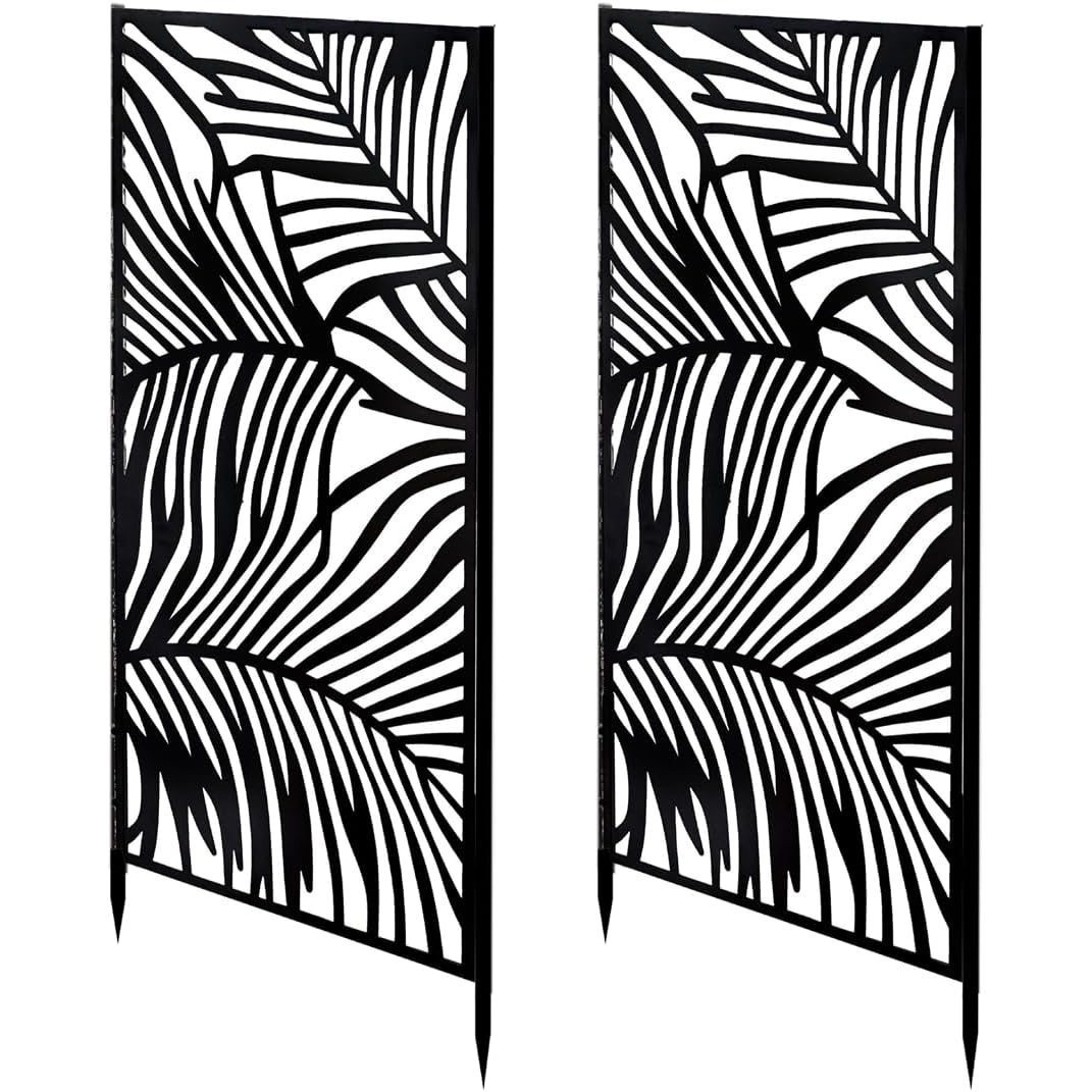 TEMU Lot de 2 panneaux de clôture métalliques décoratifs, pour terrasse, balcon et jardin - Longueur 45 x hauteur 100 cm