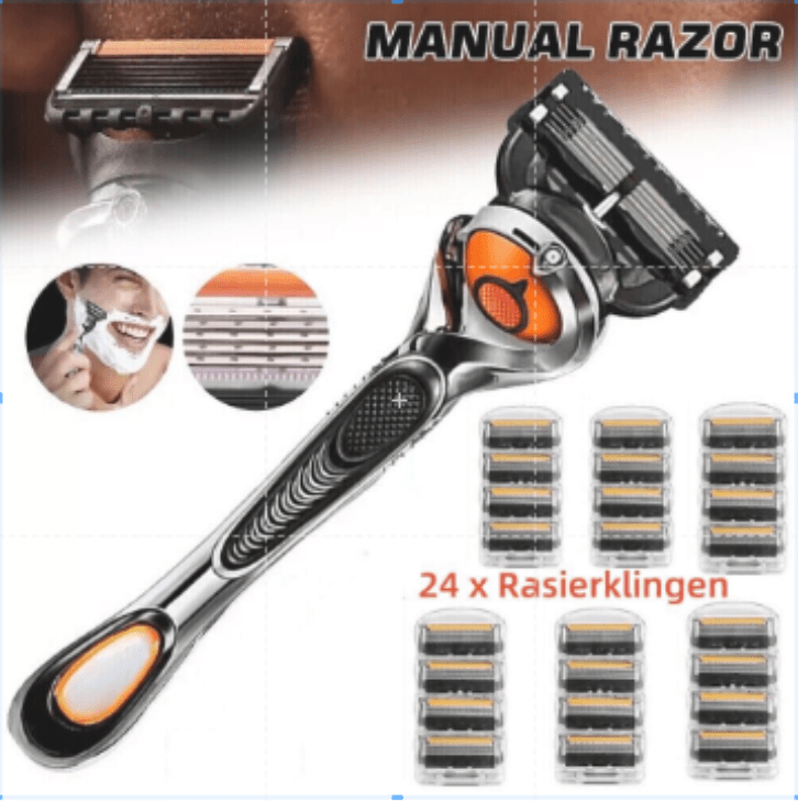 Fusion 5 Shaver + 24 Razor Blades Wet Shaving Nail New OVP