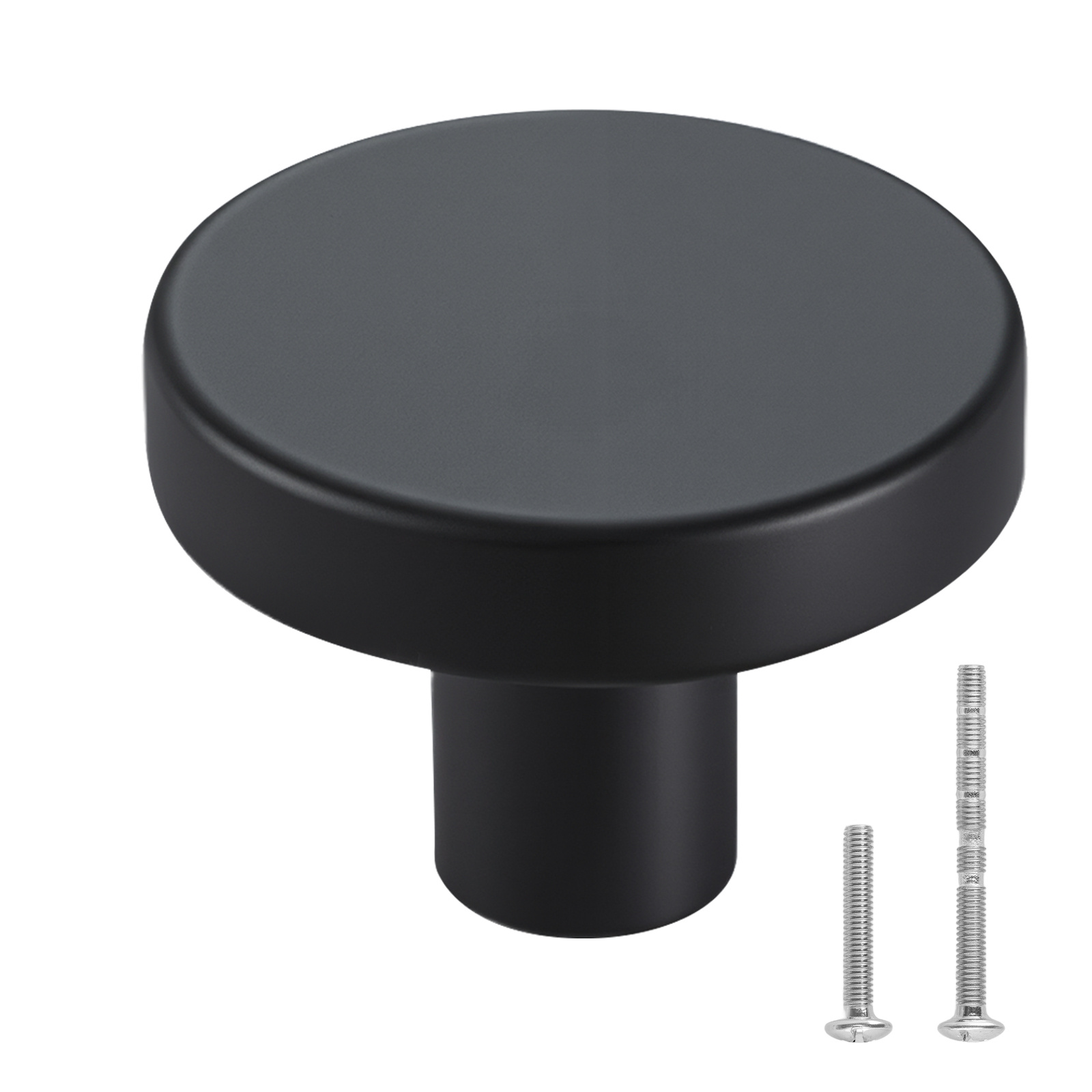 Image of Vevor Cabinet Knobs, 10 Pack, 32 Mm Black Alloy Drawer Pulls & Door Handles, Mushroom Kitchen Solid Knobs Dresser Handles, Cupboard Hardware With Screws For Bathroom Closet Cabinets And Drawers