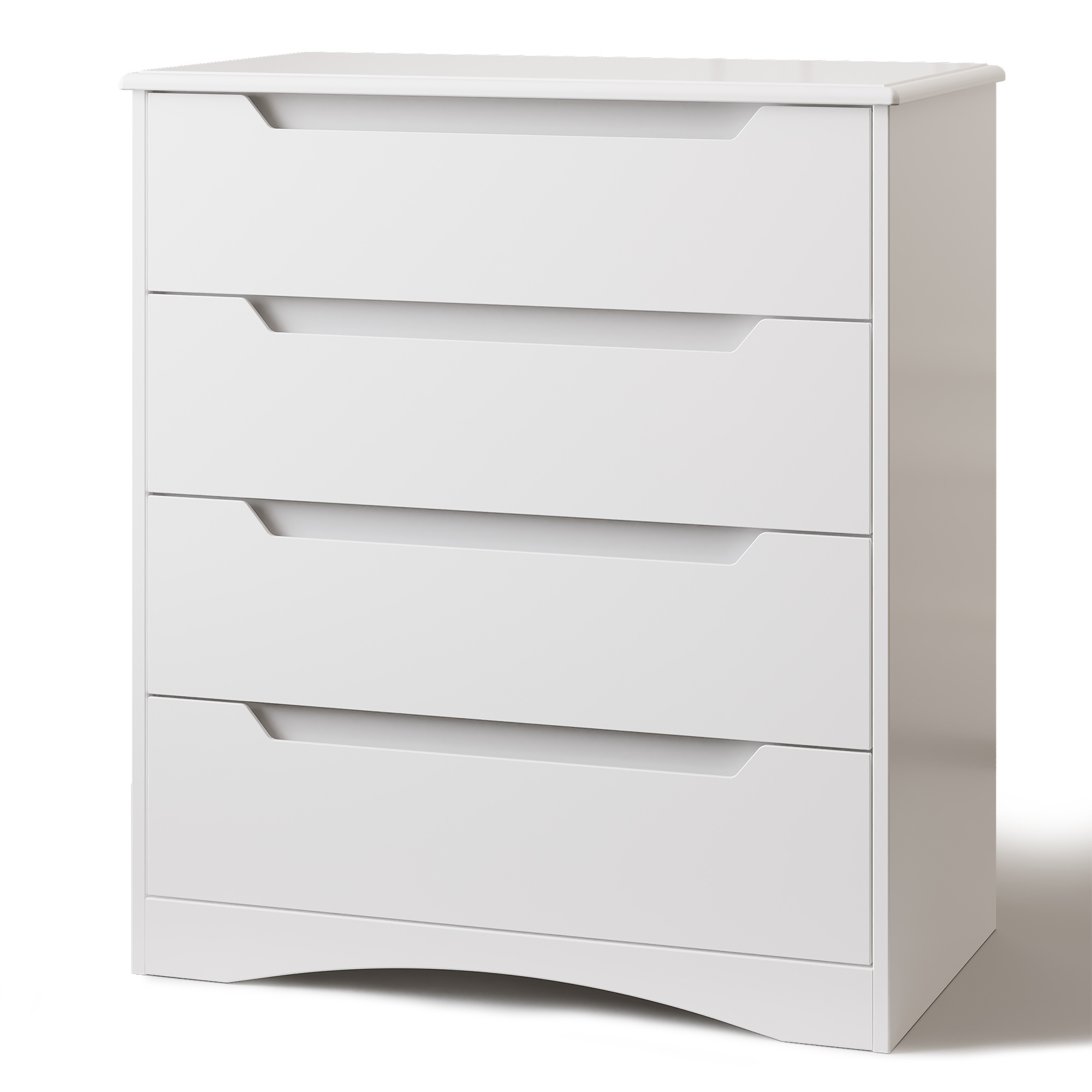 Image of Dresser With 4 Large Drawers 70x40x82 Cm | With Handle Strips & Tilt Protection | For Bedroom, Living Room & Hallway