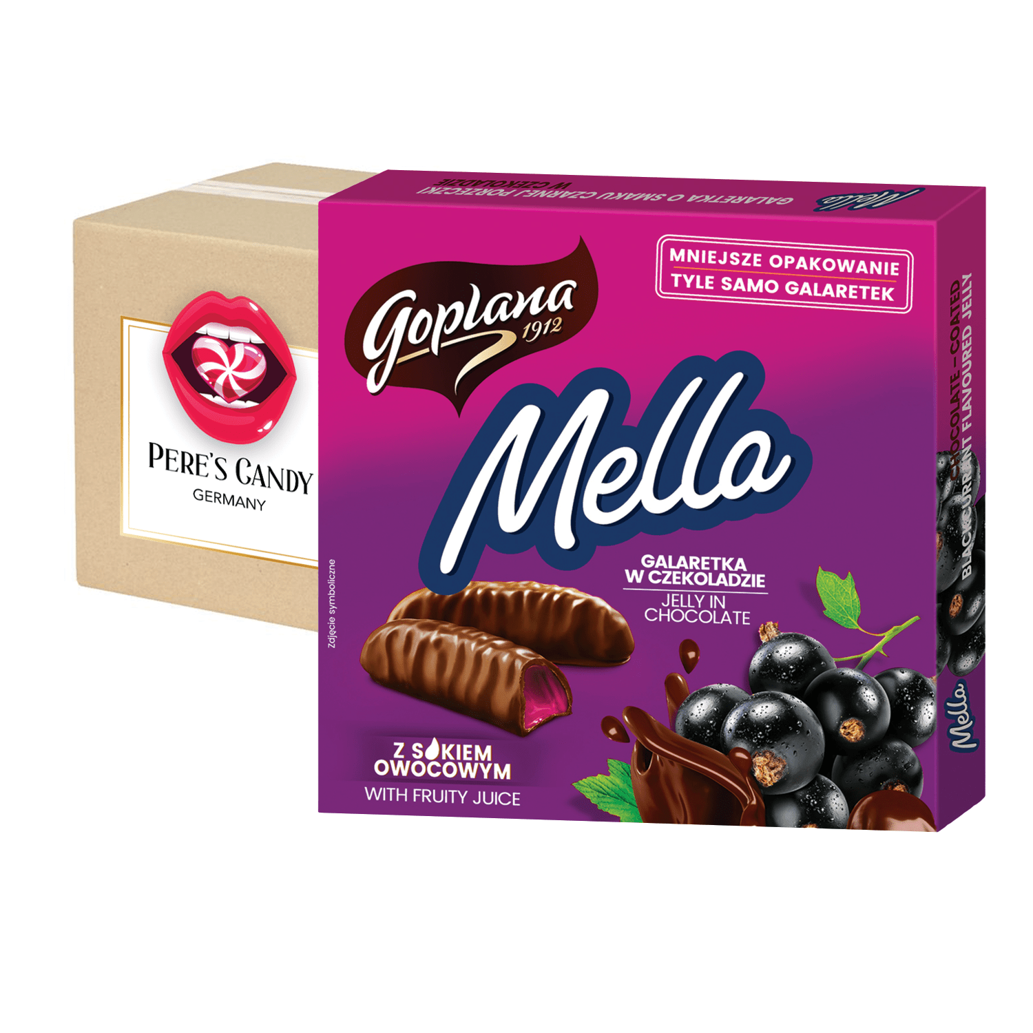 2-pack - Mella - Yellow Cone-shaped Confectionery With Black Currant Flavor Coated In Chocolate 2x190g