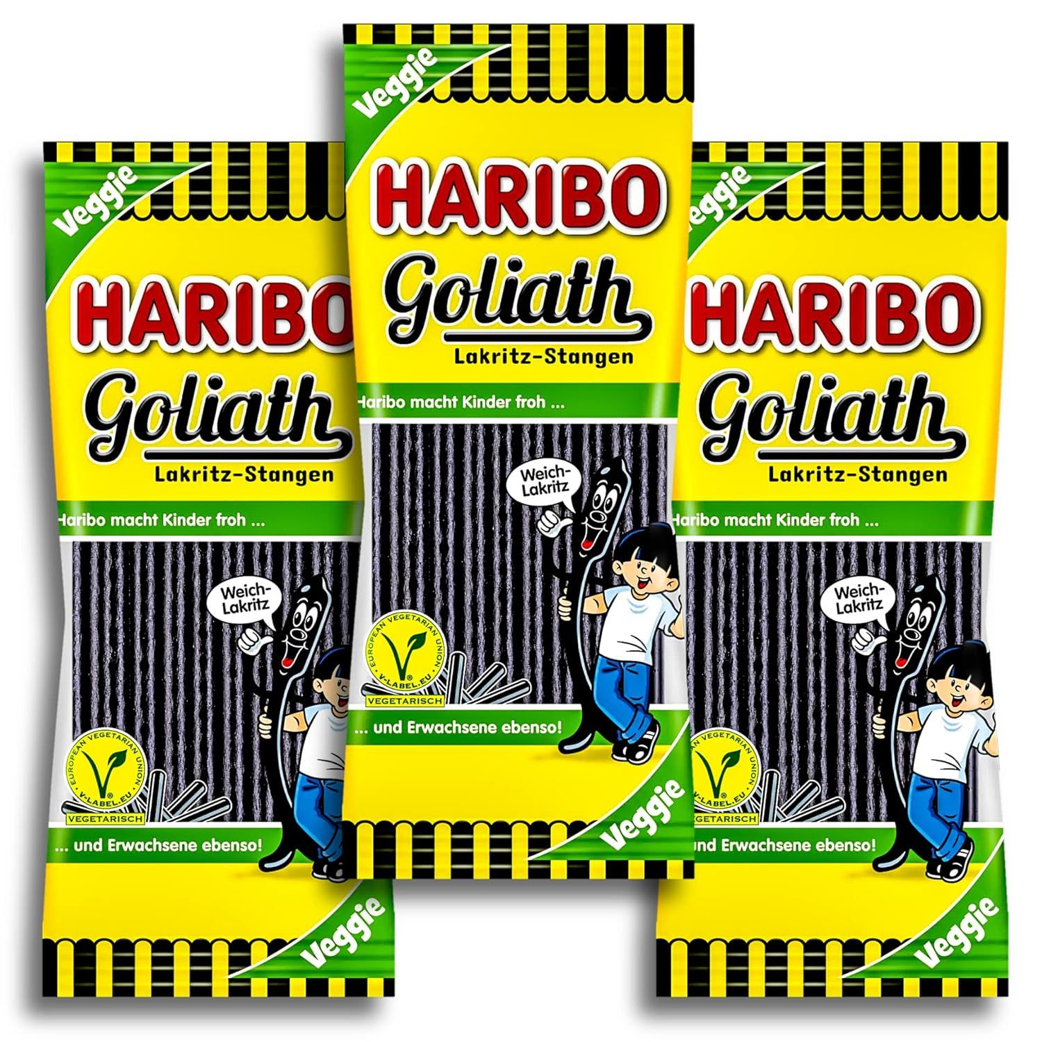 E-shop Haribo Goliath Lakritz-Stangen vegetarisch 3 x 125g