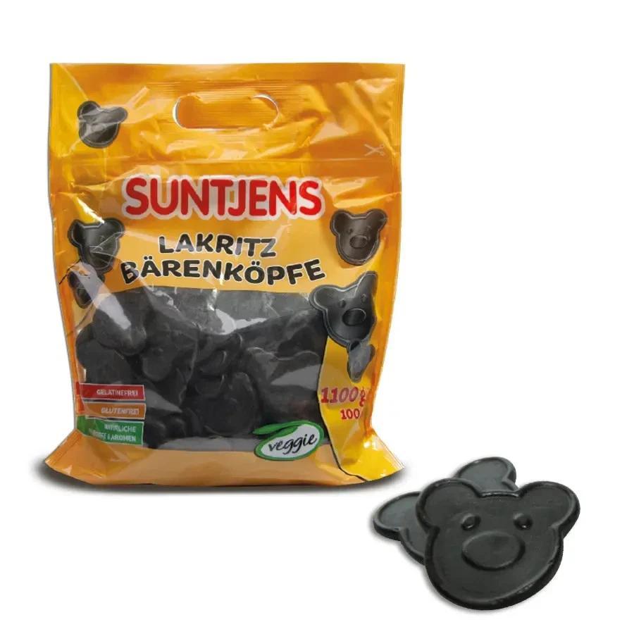 Suntjens Licorice Bears Heads 1100g (100pcs) Veggie In Doypack Licorice