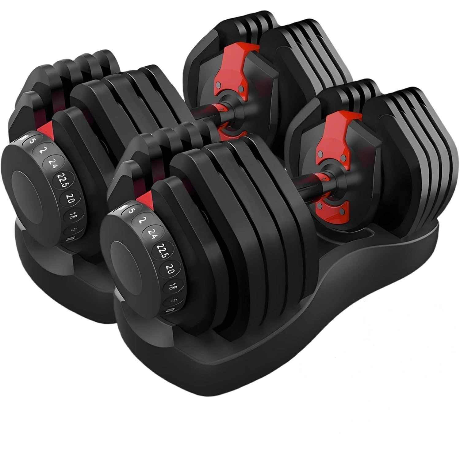 TEMU PAR de Mancuernas Ajustables – Pesas con Ajuste Rápido de 2 kg / 5 kg – Base de Almacenamiento para Gimnasio en Casa - 2UNIDADES
