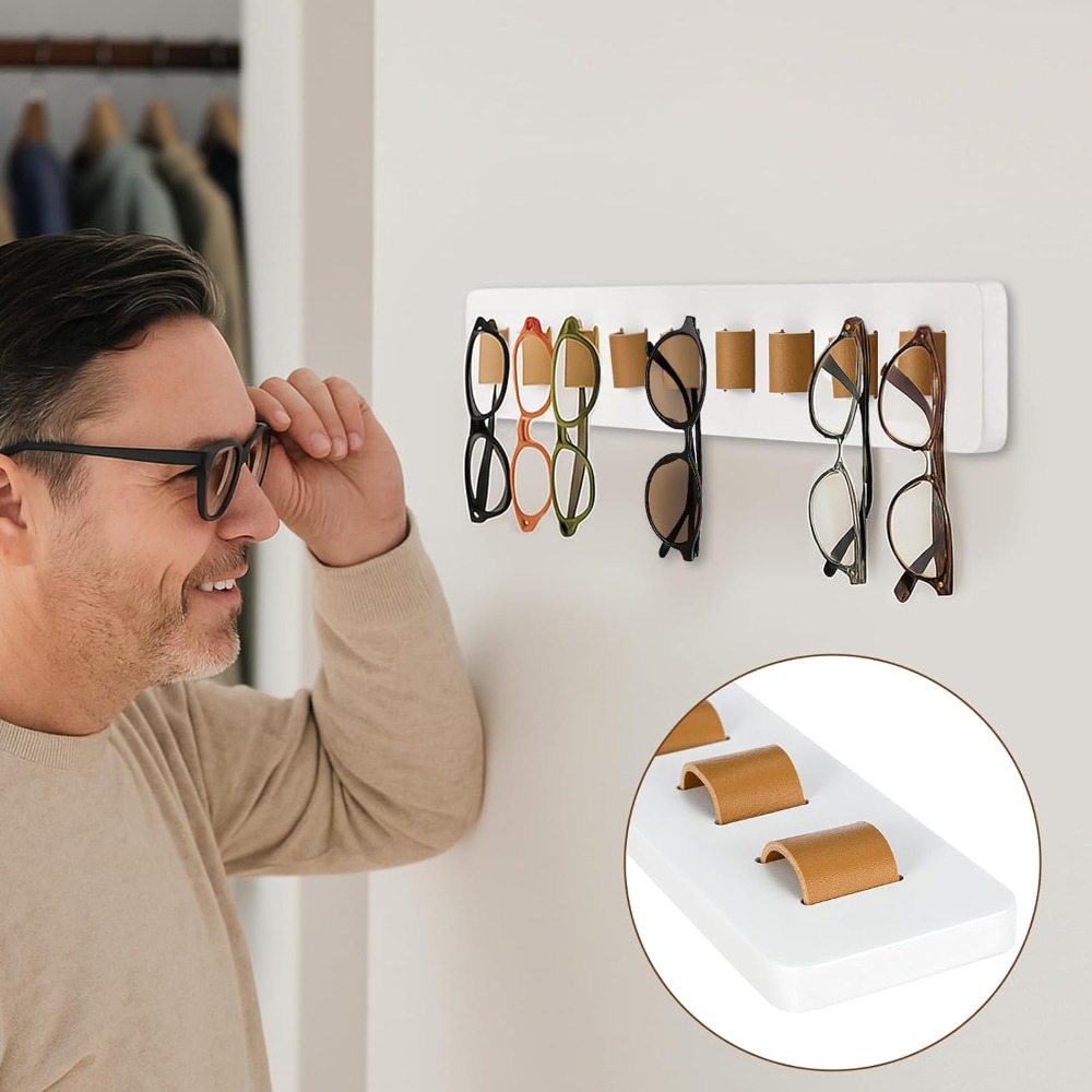 9-fold Glasses Holder Wall - Organizer For Storing Multiple Glasses & Sunglasses, Wall-mounted Glasses Stand As A Stylish Glasses Display For Home Or Office | Space- & Clear