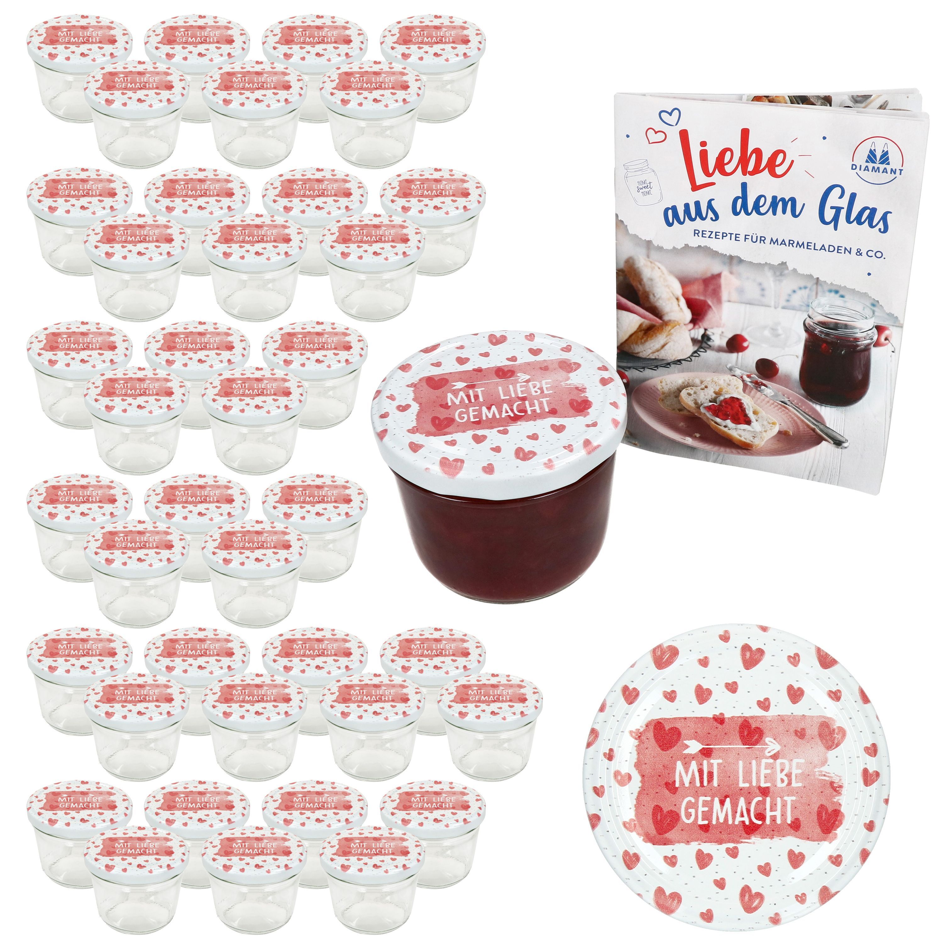 E-shop 40er Set Sturzglas 230 ml To 82 Deckel . Rezeptheft