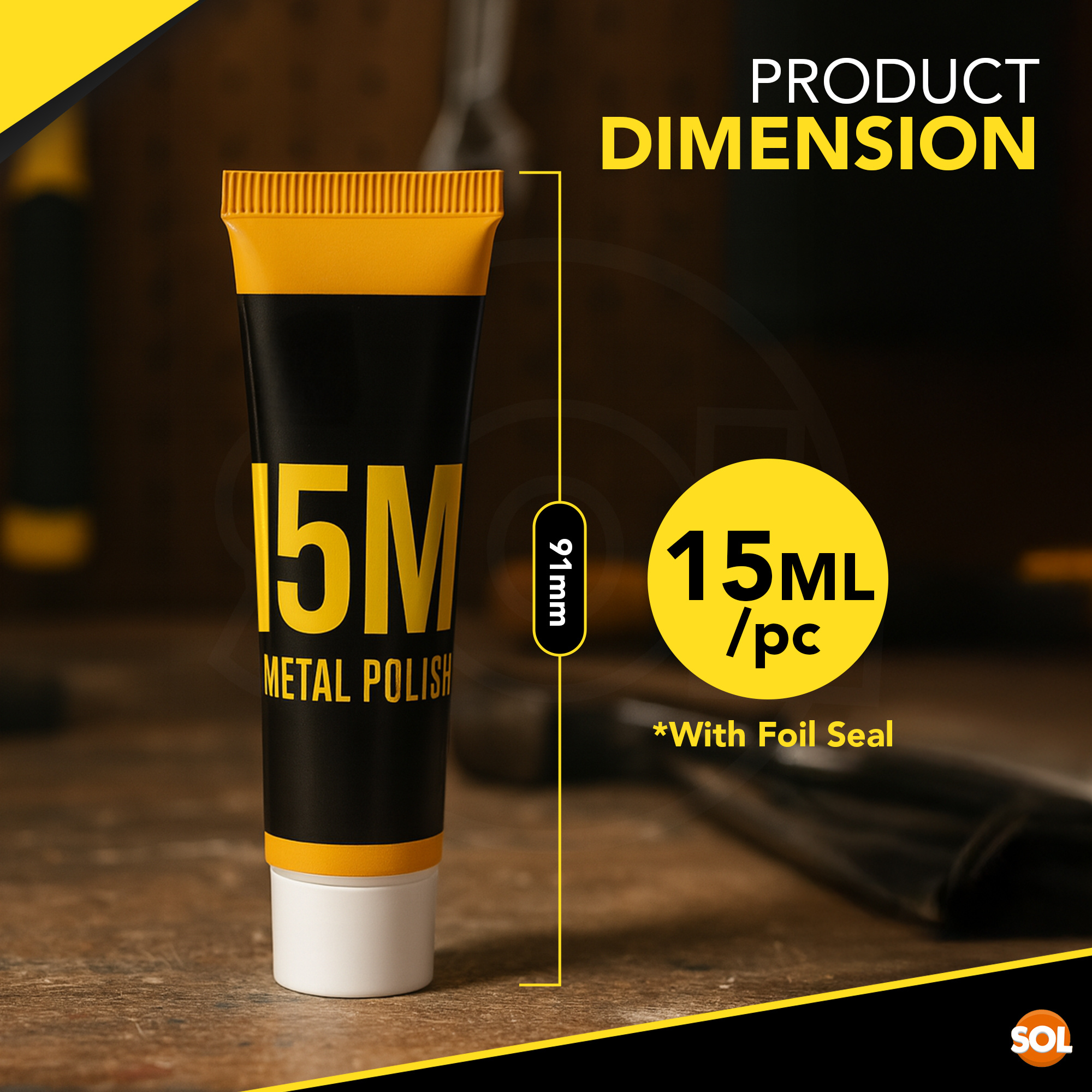 SOL 3 Pack Metal Polish Cream, 45ml | Multi-Surface Metal Cleaner