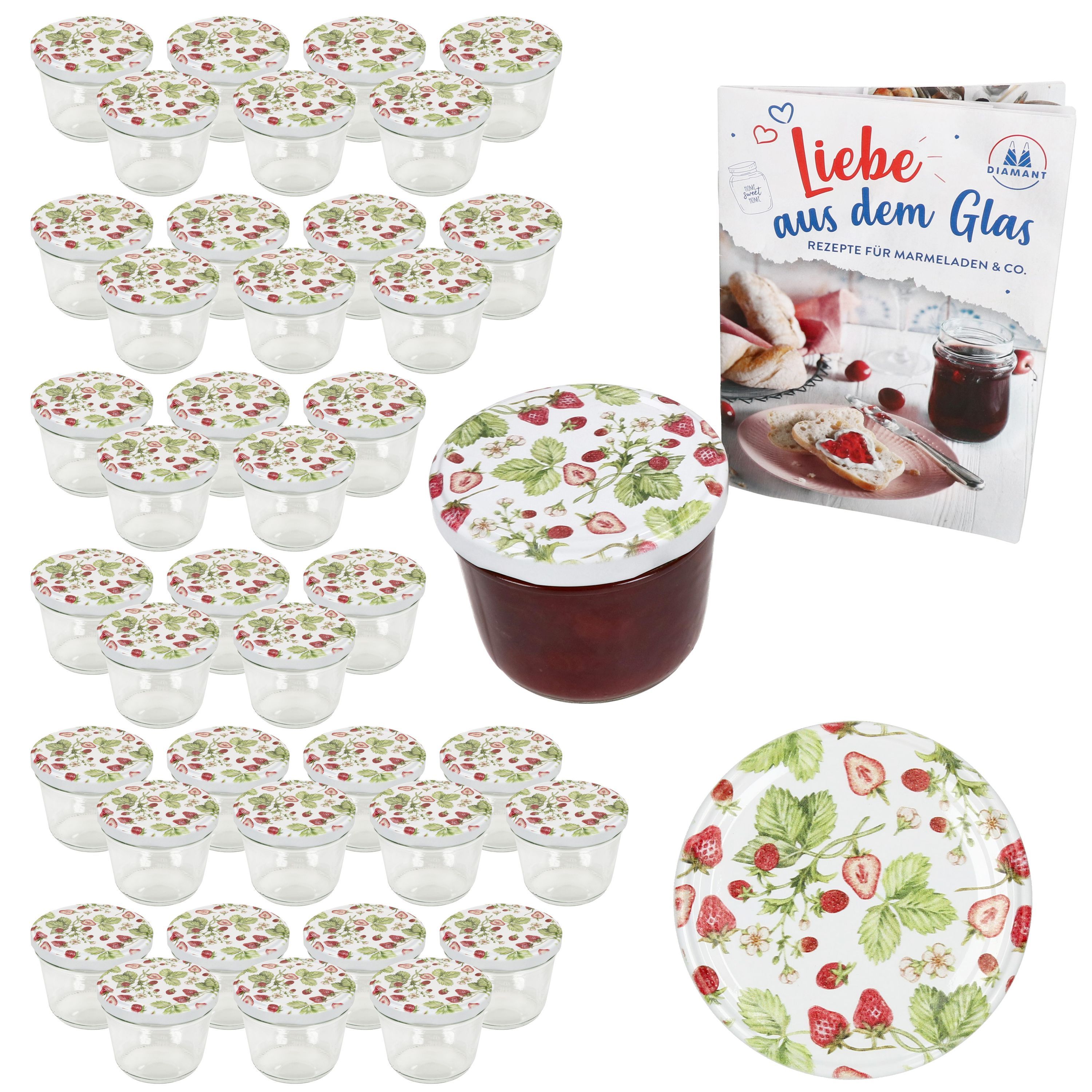 E-shop 40er Set Sturzglas 230 ml To 82 Wald- Deckel . Rezeptheft