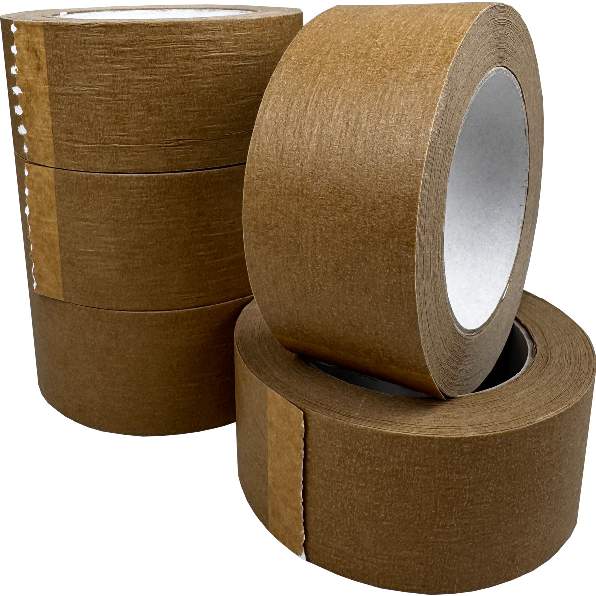 TEMU 5 Rollen - Selbstklebendes Kraftpapier-Klebeband, Kraftpapier-Verpackungsband, Kraftpapierband, Selbstklebeband, braunes Verpackungsband, ohne