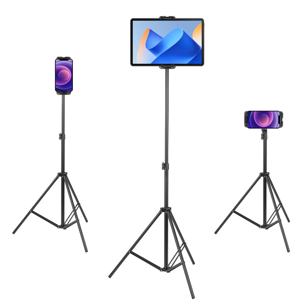 71-110cm, Tablet Stand With 360° Rotation, Height-adjustable Tablet Floor Stand